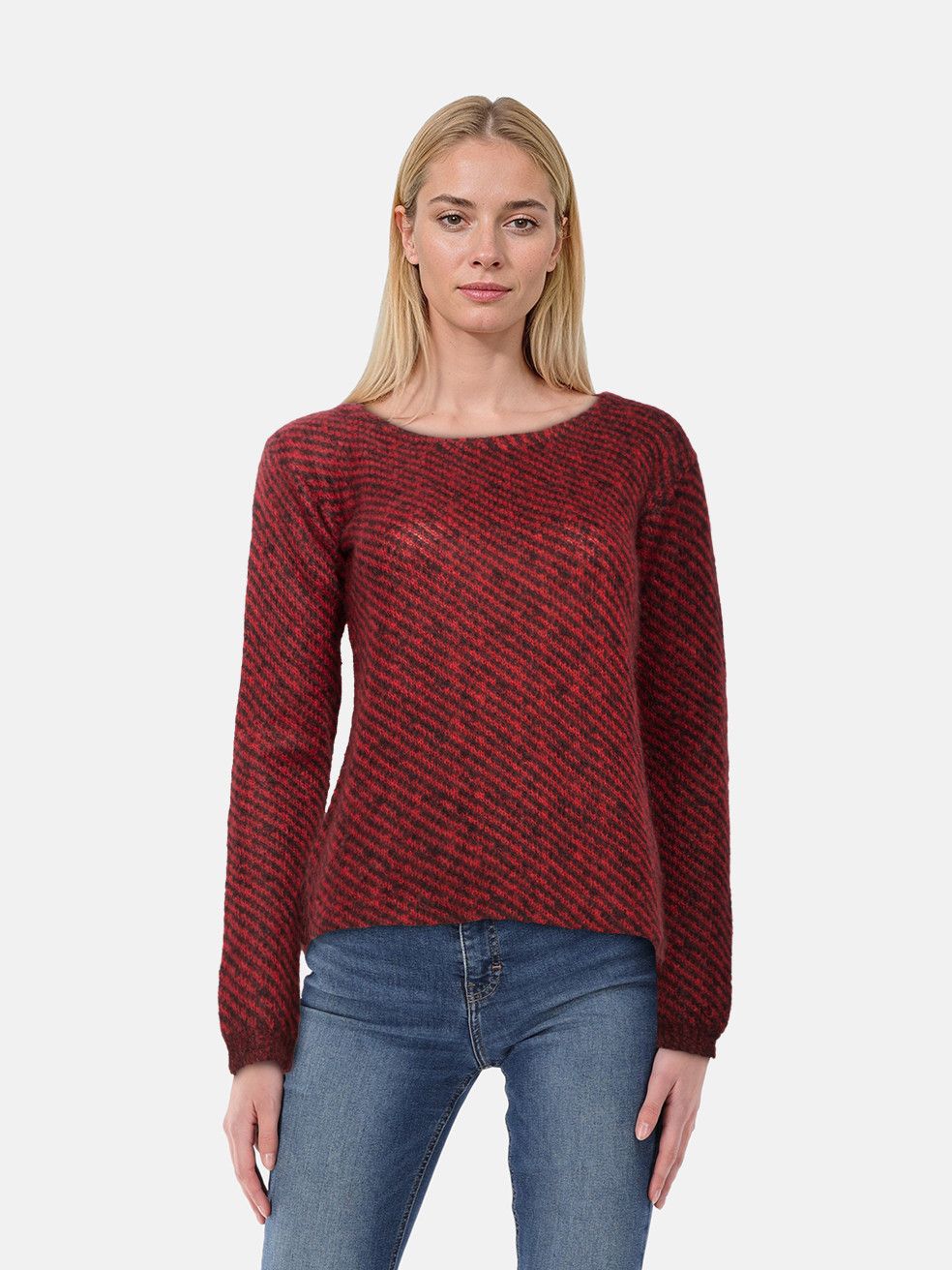 Prada Red & Black Mohair Striped Sweater Size S / US 4 / IT 40 - 1 Thumbnail