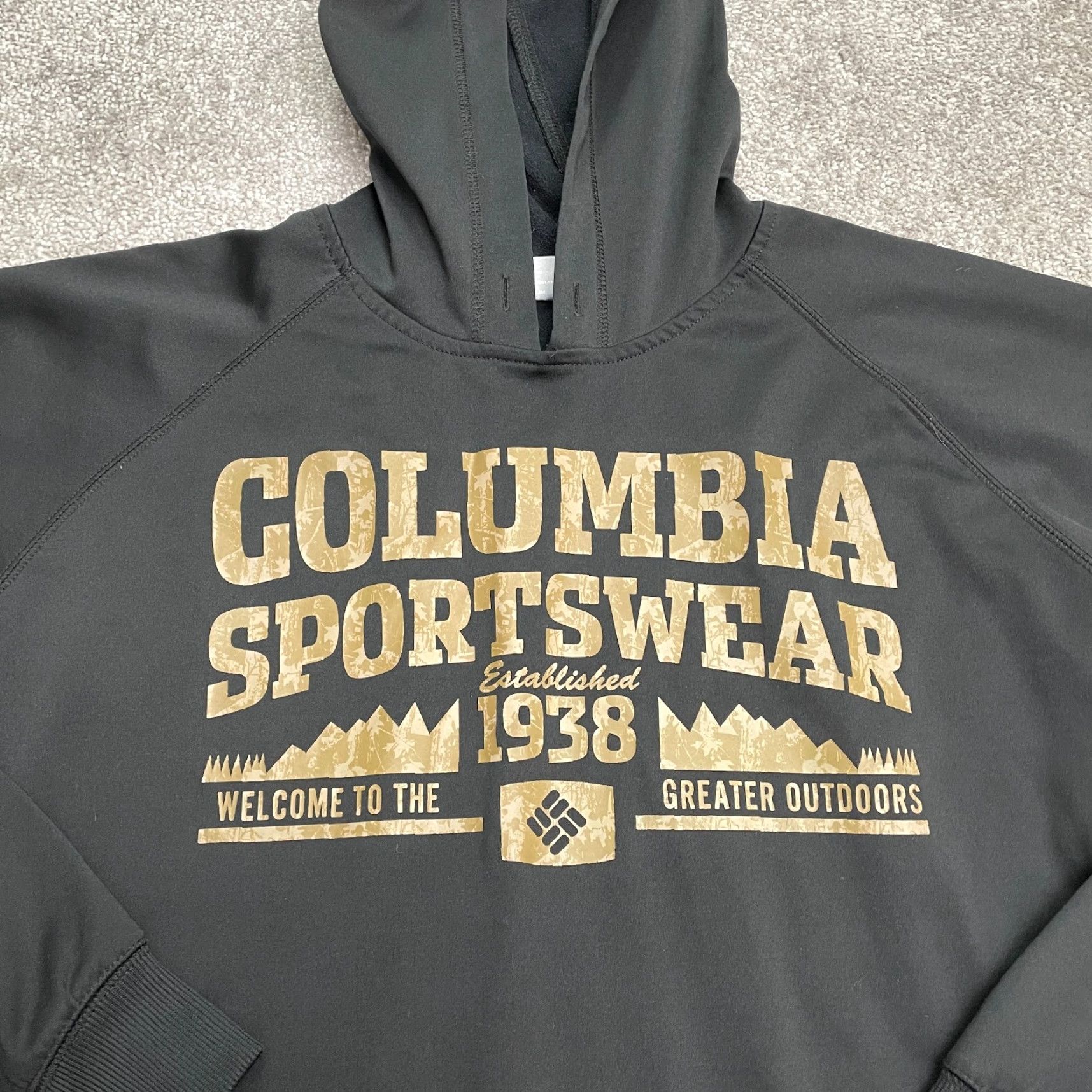 Vintage Columbia Hoodie Sweatshirt Mens XL Black Fleece Graphic Drawstring Pullover Size US XL / EU 56 / 4 - 3 Thumbnail