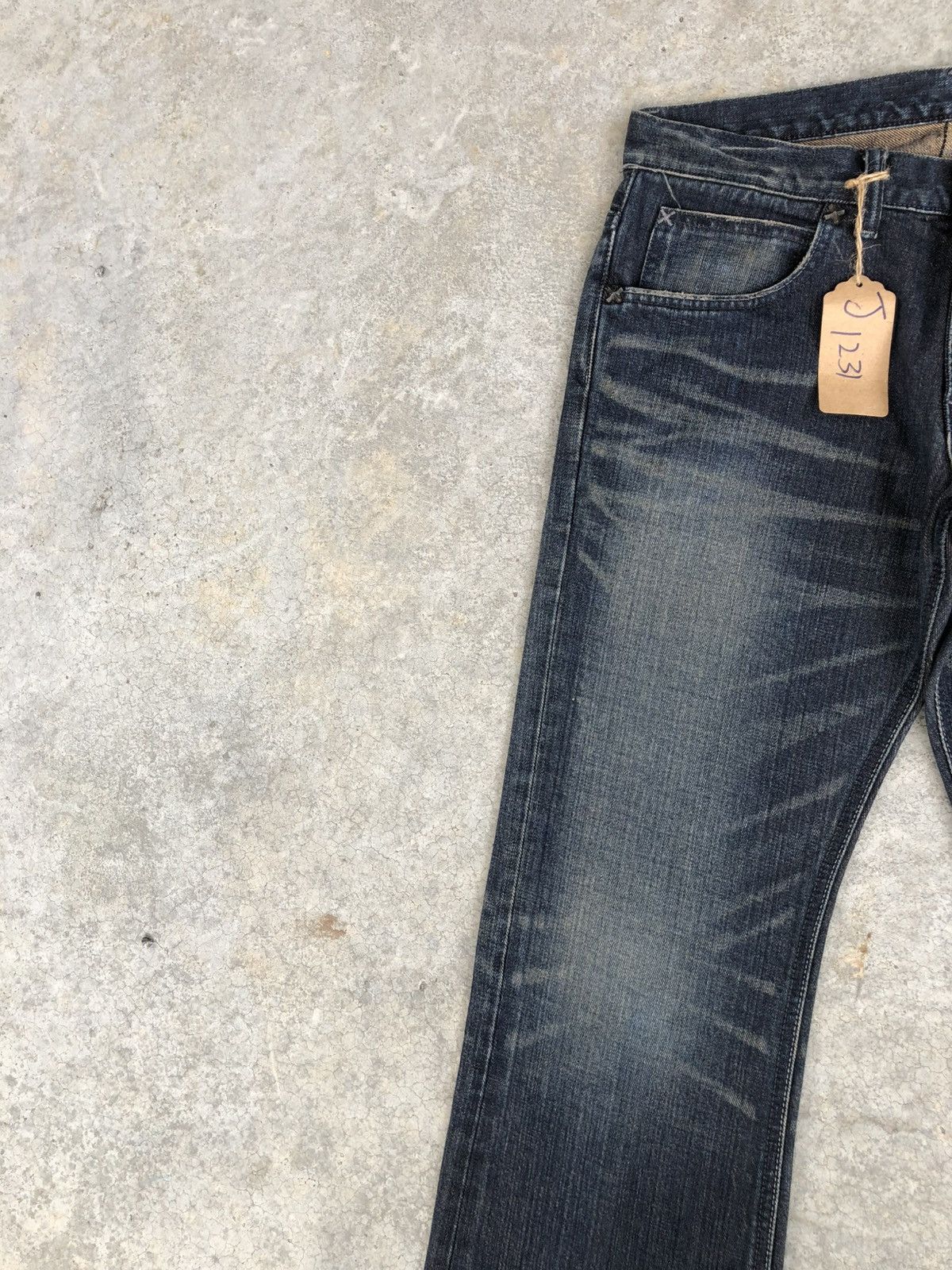 If Six Was Nine Japanese Lee Flared Jeans Distressed Denim Size US 32 / EU 48 - 4 Thumbnail