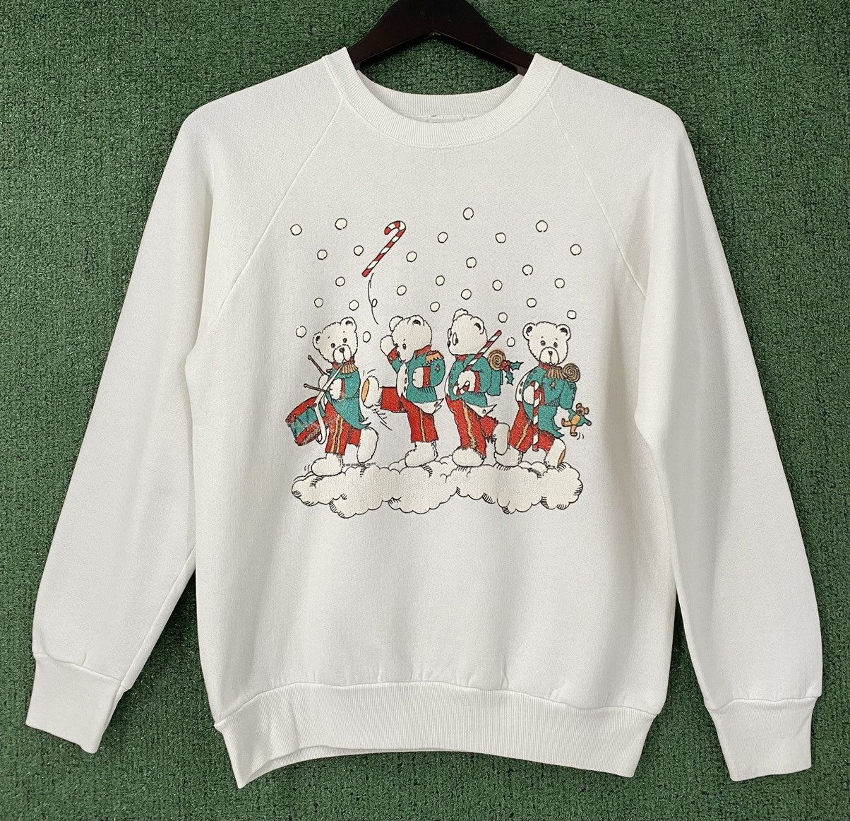 Fruit Of The Loom VTG 80’s Christmas Teddy Bear Marching Band Sweatshirt Size S / US 4 / IT 40 - 1 Thumbnail