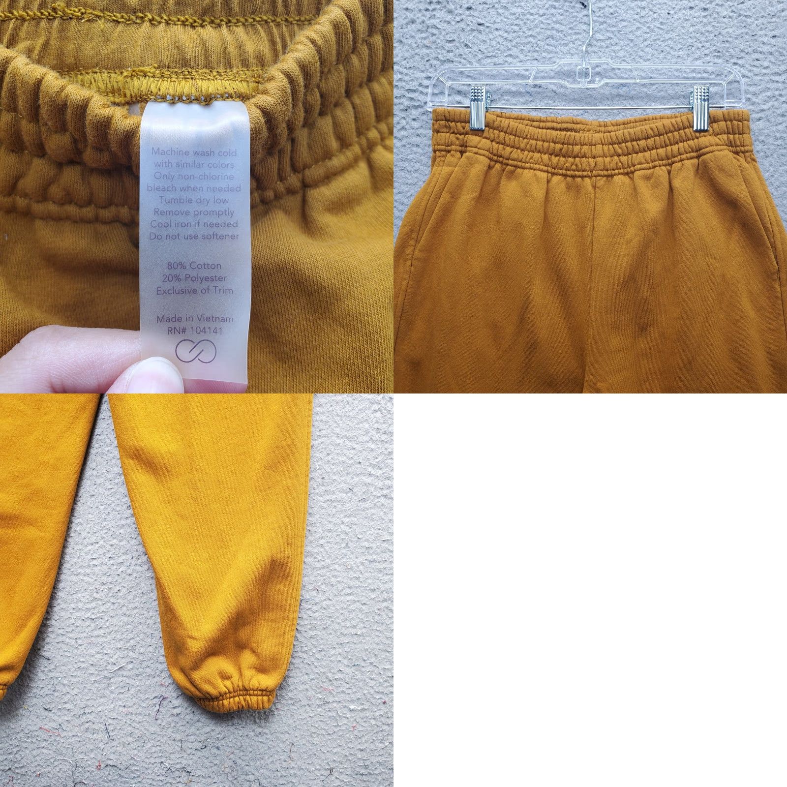 Vintage CALIA Sweatpants Womens S Tan Fleece Lined Elastic Waist Tapered Leg Pull On Womens Size S Tan Sweatpants CALIA Size 28" / US 6 / IT 42 - 8 Thumbnail
