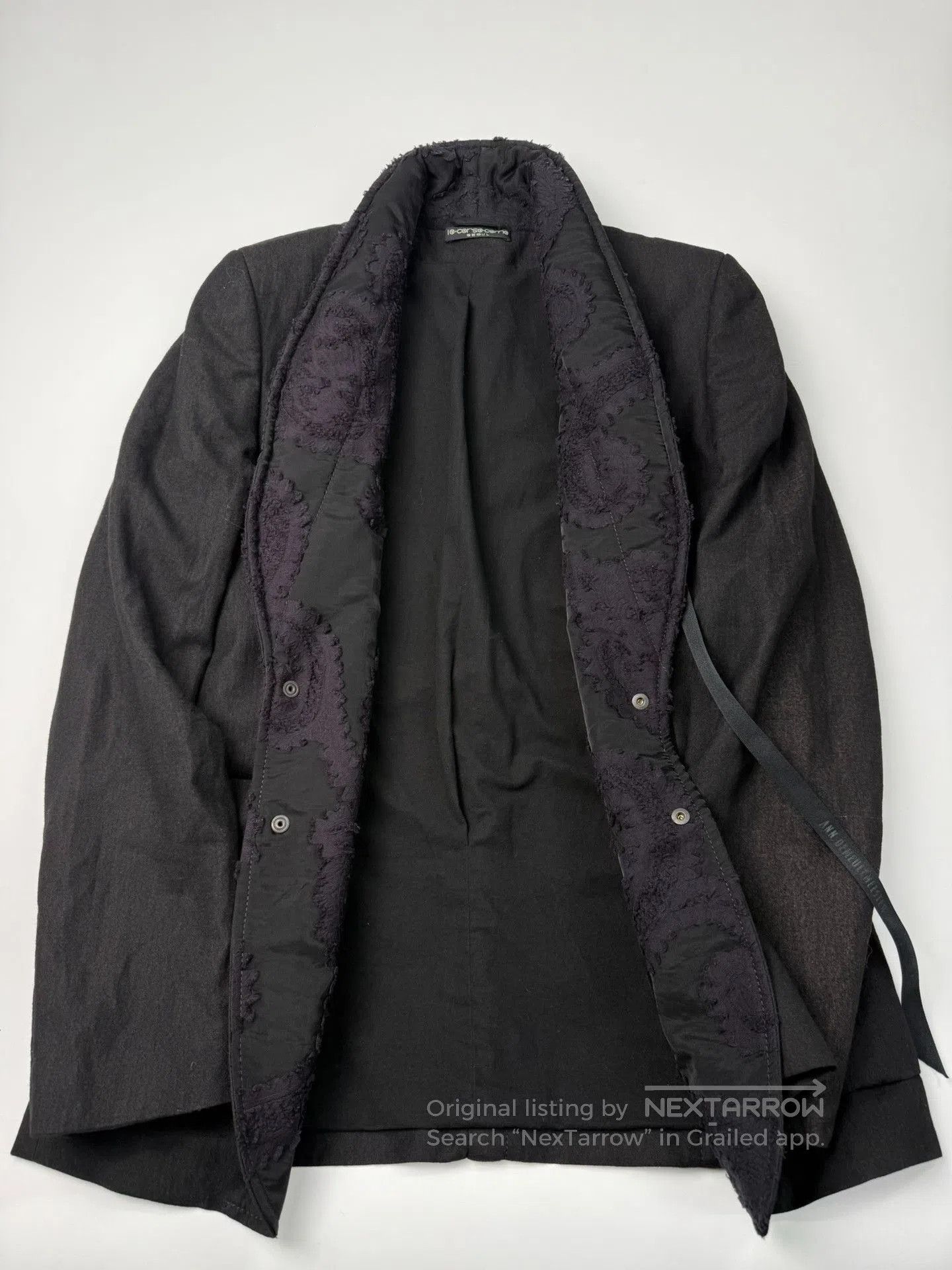 Ann Demeulemeester elegance in black with lambswool collar. Size S / US 4 / IT 40 - 5 Thumbnail