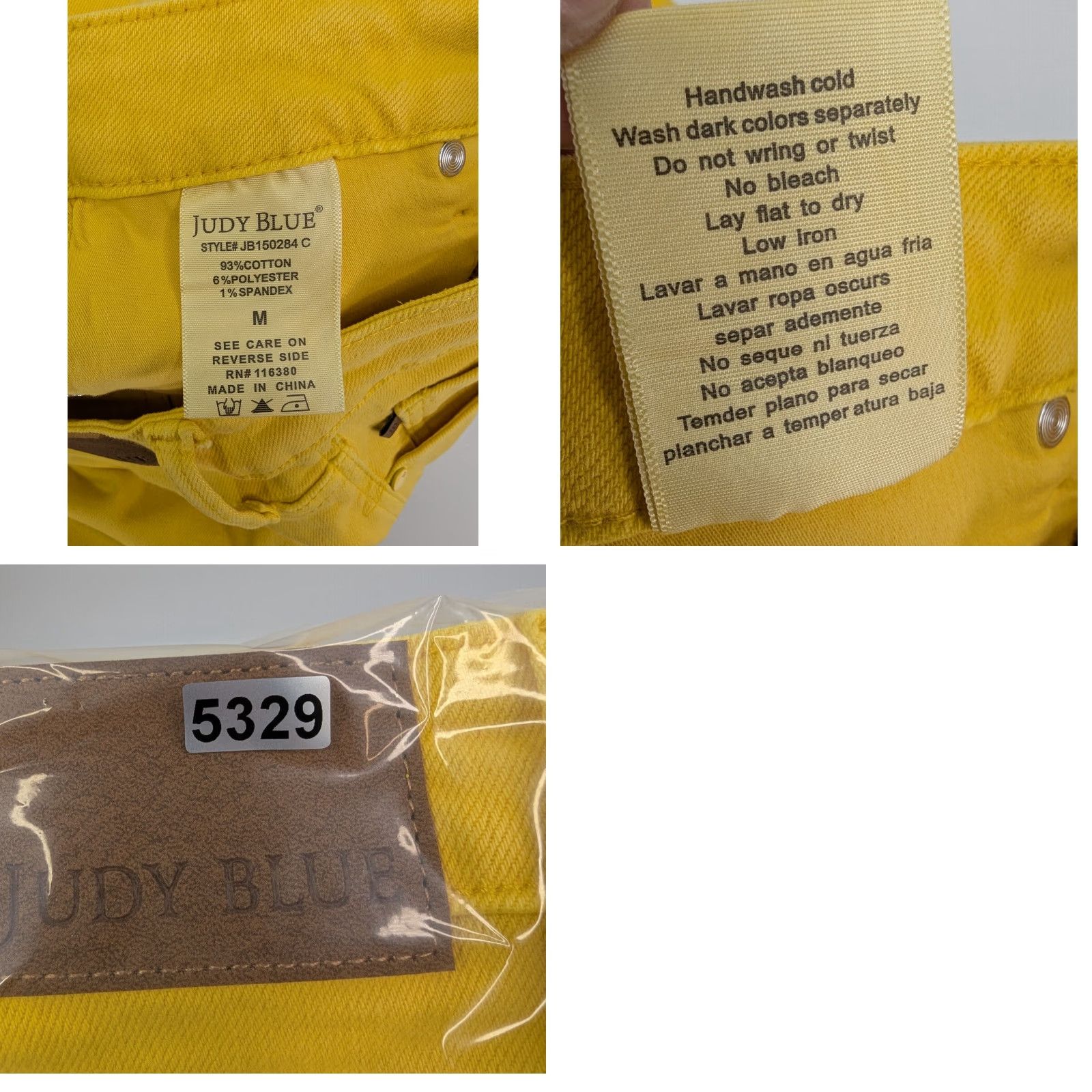 Vintage Judy Blue Denim Shorts Womens Medium Yellow Stretch High Rise Garment Dyed Size 32" / US 10 / IT 46 - 8 Thumbnail