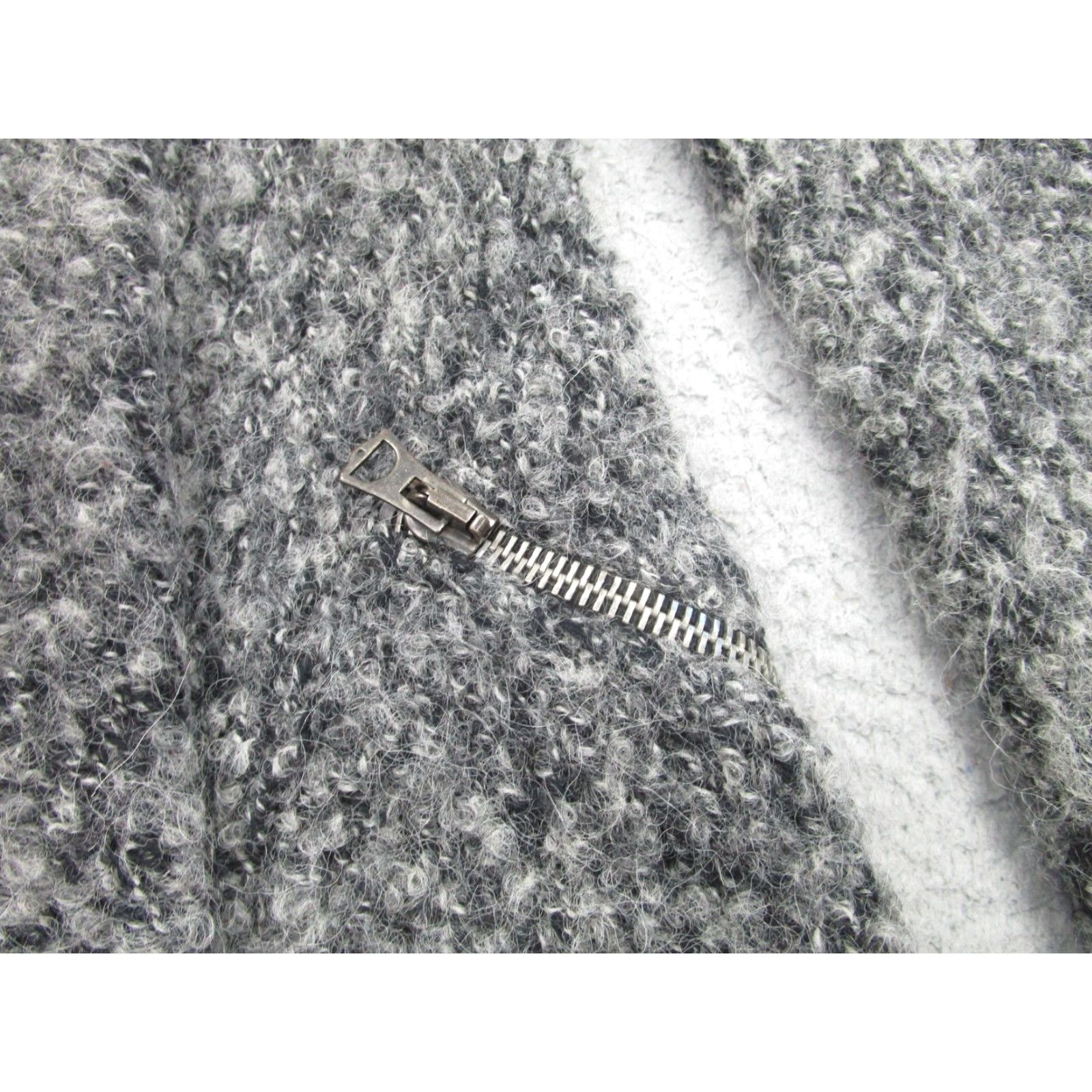 Isabel Marant Isabel Marant Etoile Jacket Womens 40 Gray Boucle Wool Moto Zip Asymmetrical Size S / US 4 / IT 40 - 3 Thumbnail