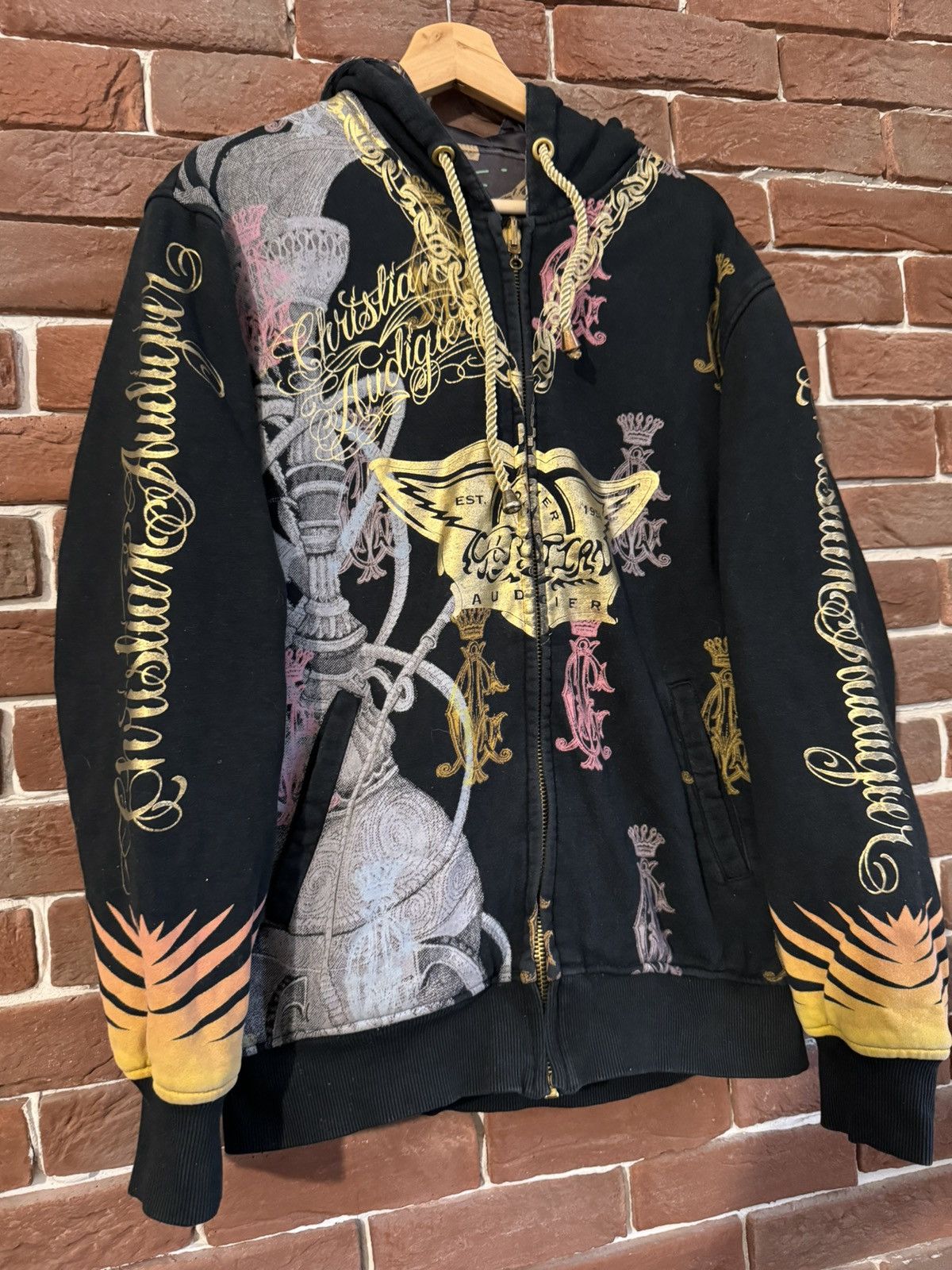 Christian Audigier Rare Vintage Christian Audigier Reversible Aerosmith Hoodie Size US M / EU 48-50 / 2 - 7 Thumbnail