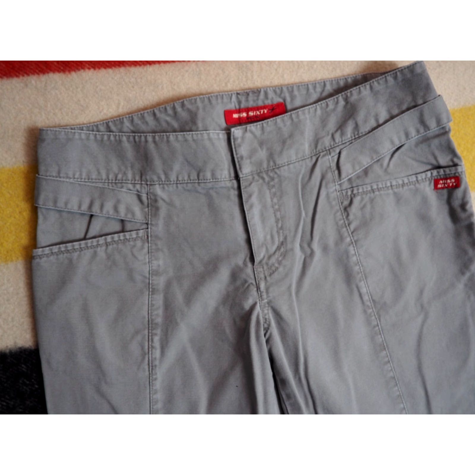 Miss Sixty VTG Miss Sixty Italy Chino Pants Women 2000s Stone Gray Low Rise 31x29 Flare Cotton Grunge Size 24" / US 00 / IT 34 - 3 Thumbnail