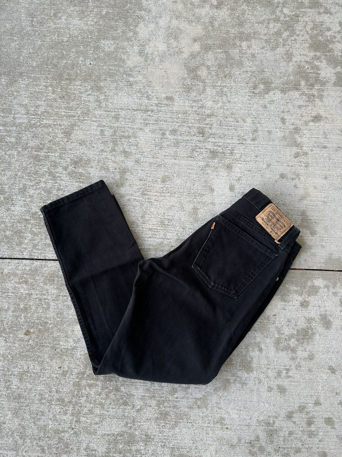 1990s Levi's 615 Orange Tab Black Denim Jeans