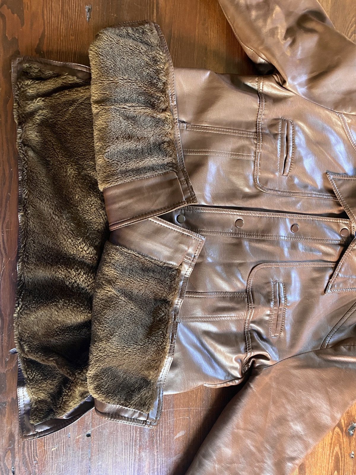 Sears Vintage 60’s Sears Brown Pleather Faux Fur Retro Jacket Size US L / EU 52-54 / 3 - 13 Thumbnail