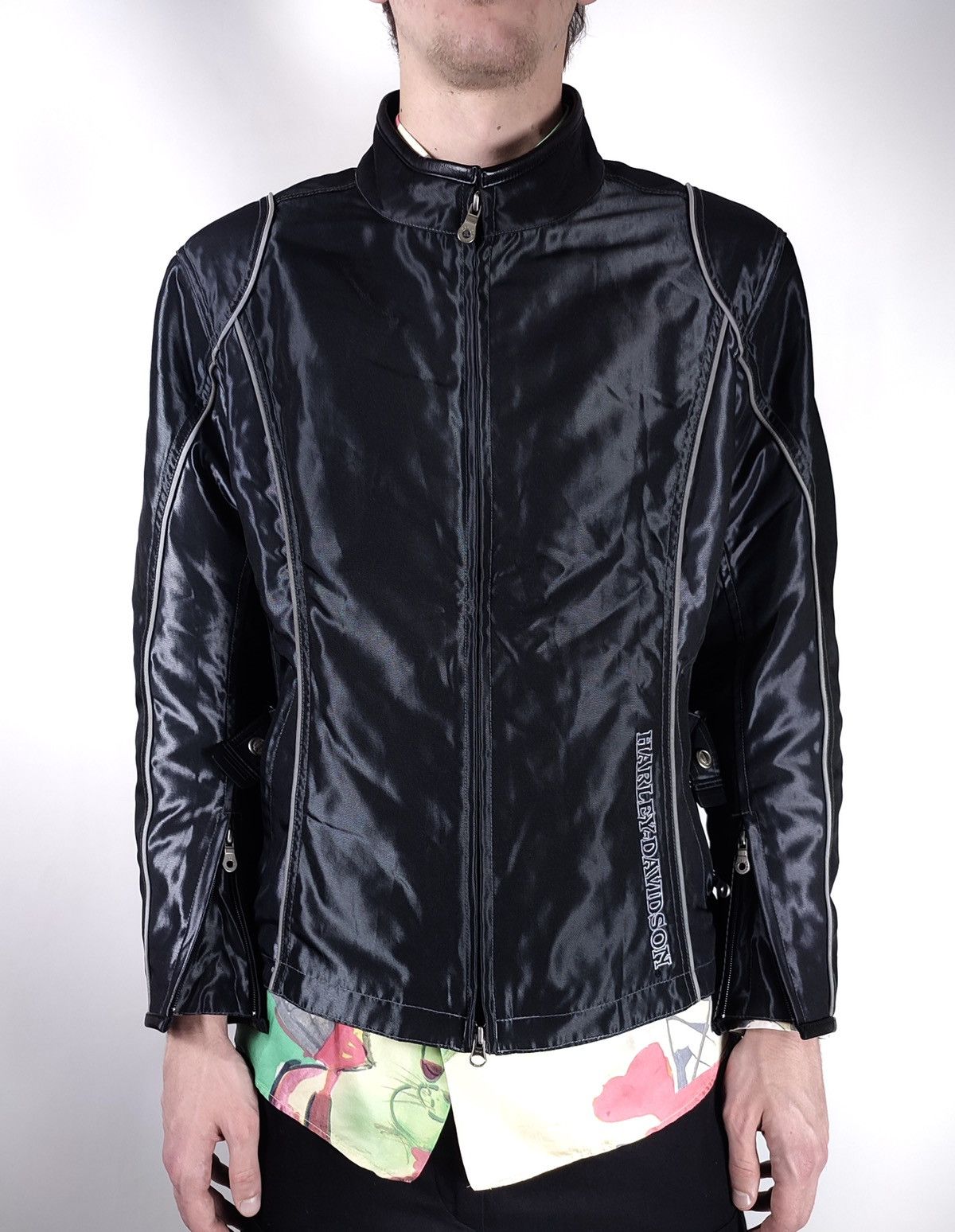 Harley Davidson Harley Davidson Reflective Nylon Biker Jacket Vintage 90s Size US L / EU 52-54 / 3 - 7 Thumbnail