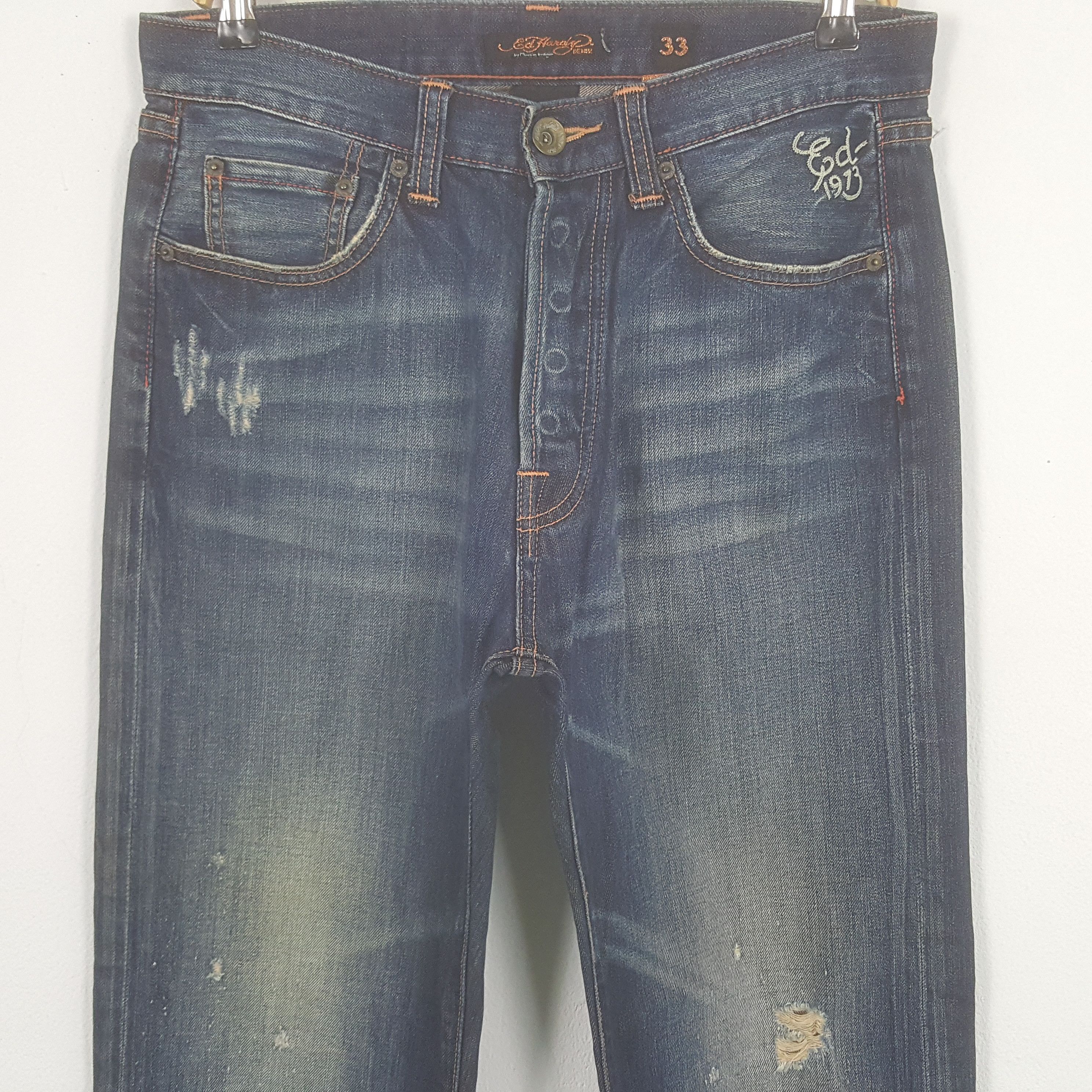 Ed Hardy Vintage Ed Hardy American Designer Embroidery Art Jeans Size US 31 - 5 Thumbnail