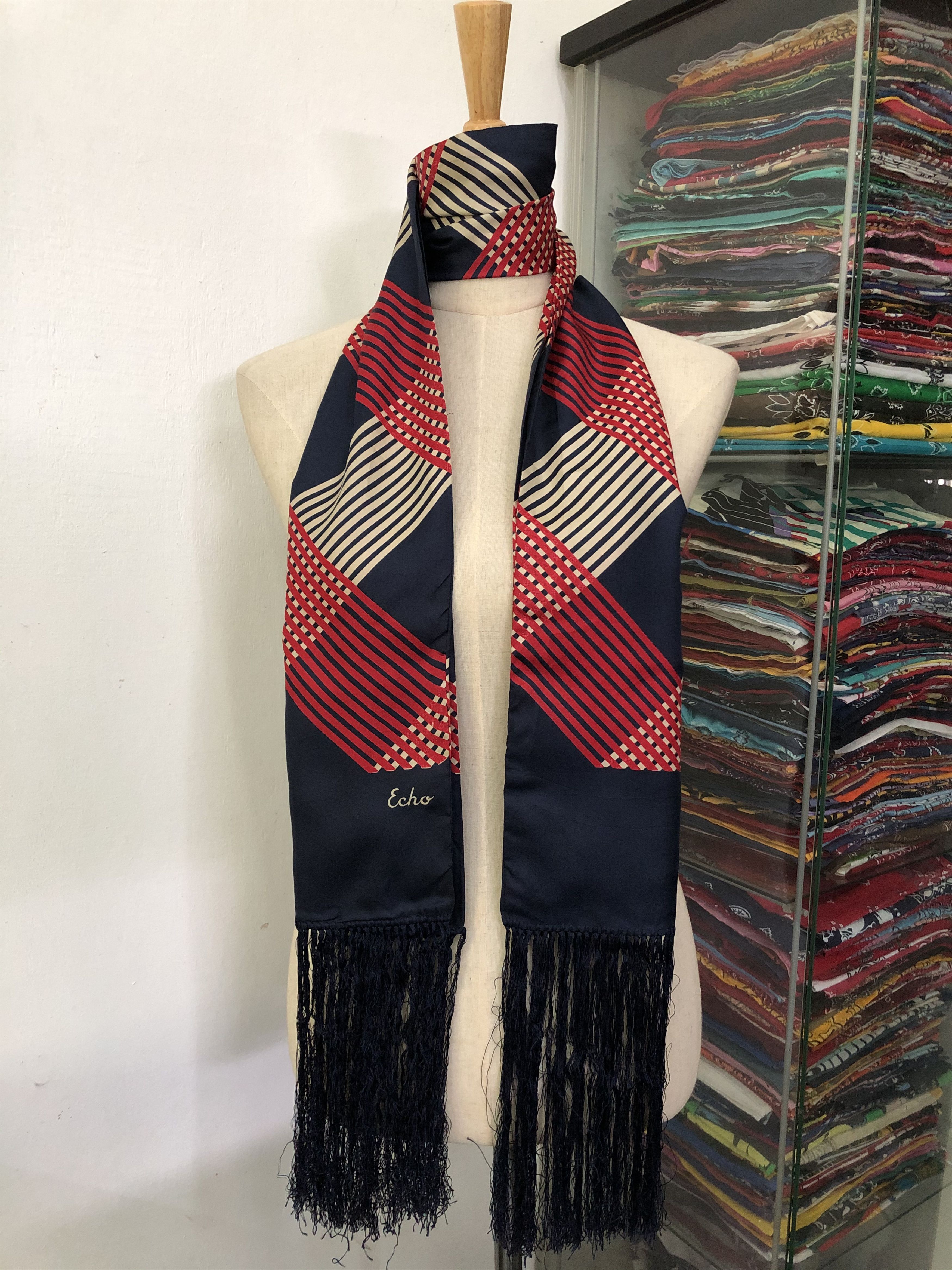 Vintage Vintage Echo Silk Scarf Size ONE SIZE - 1 Thumbnail