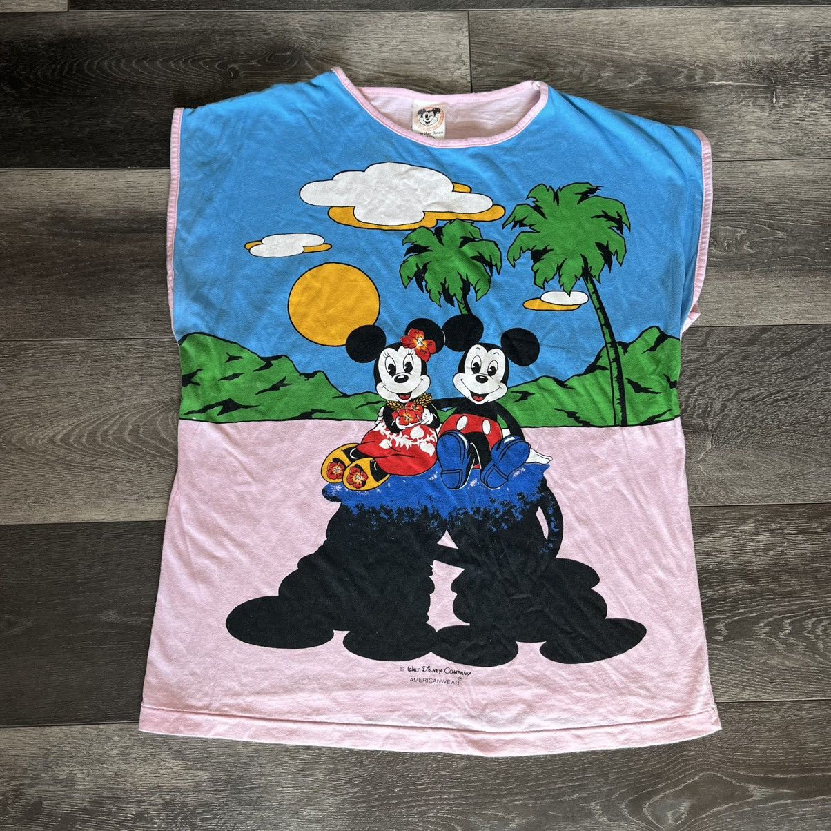 Disney Vintage 1970s Disney Americanwear Beach Sleeveless Logo Tee Size US M / EU 48-50 / 2 - 1 Thumbnail