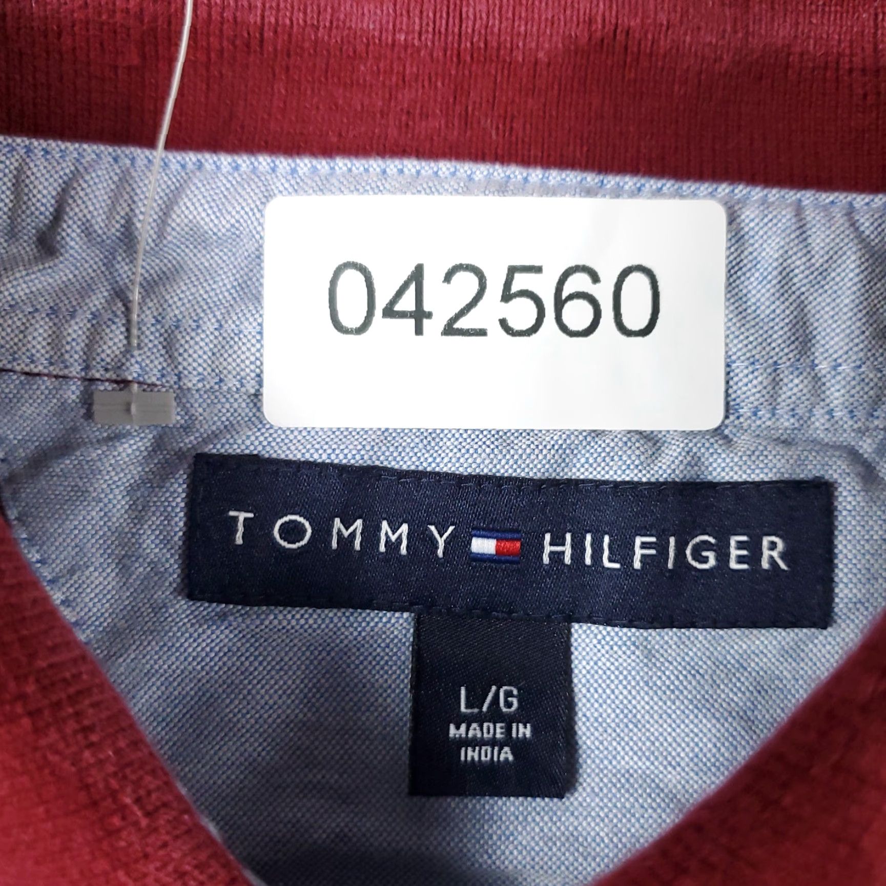 Tommy Hilfiger VINTAGE Tommy Hilfiger Polo Shirt Mens Large Red Blue Striped Polo Shirt Adult Large Red/Blue Striped Logo Button-Front Casual Sports Mens Size US L / EU 52-54 / 3 - 6 Thumbnail