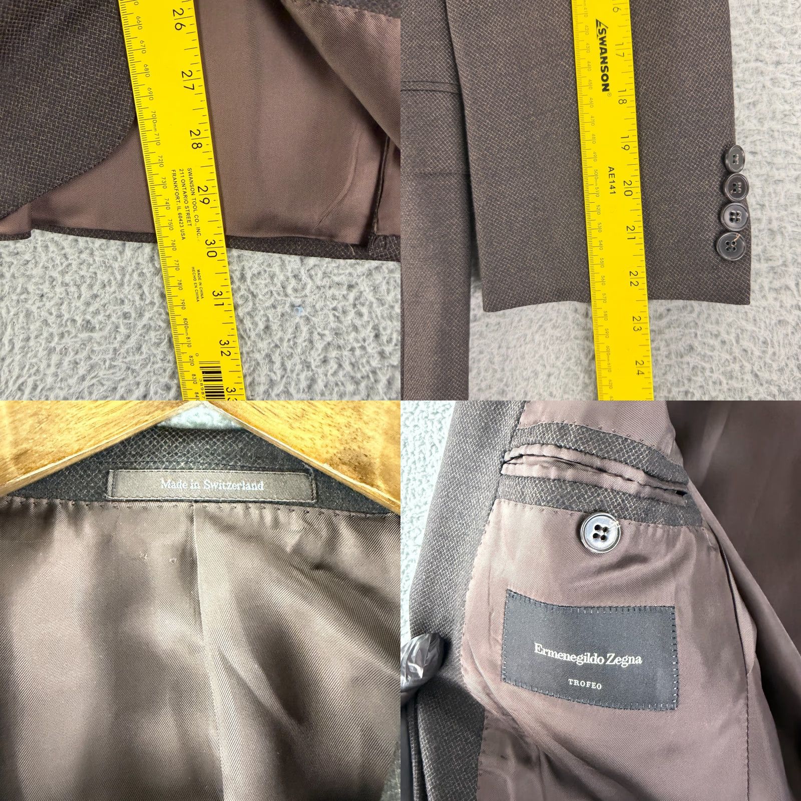 Ermenegildo Zegna Ermenegildo Zegna Blazer Mens Size 42 Brown 100% Wool Business Jacket Coat Suit Omit N/A Size 42R - 8 Thumbnail