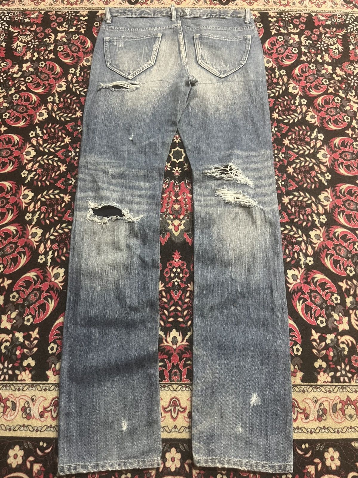 BUFFALO BOBS Japanese Brand Buffalo Bobs Trashed Ripped Skinny Fit Jeans Size US 32 / EU 48 - 2 Thumbnail