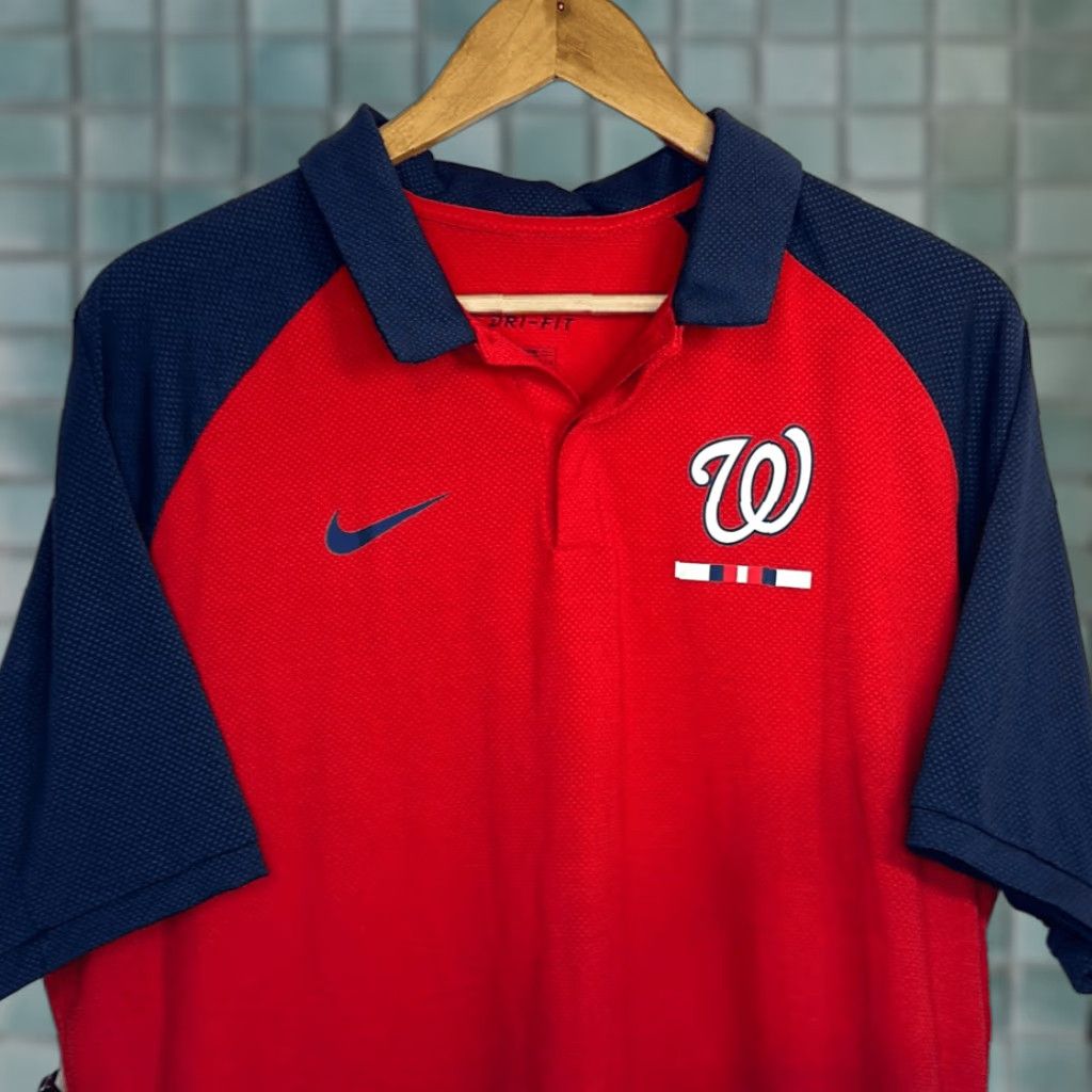 Nike Nike Washington Nationals Baseball Dri Fit MLB Red Blue Polo L NEW Size US L / EU 52-54 / 3 - 1 Thumbnail
