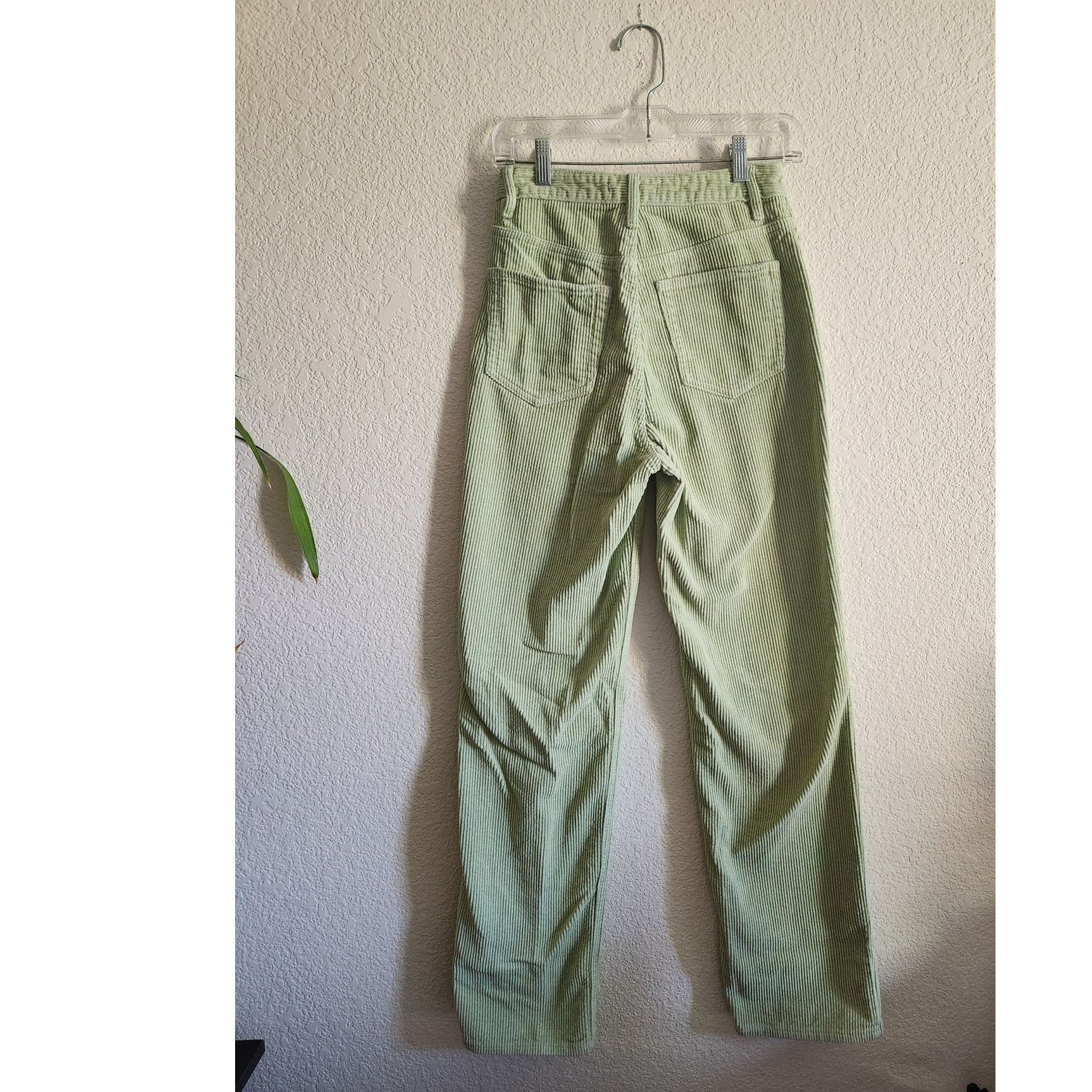 Pacsun PacSun Lime Green Light Corduroy 90's Boyfriends Pants-26 Size 26" / US 2 / IT 38 - 2 Thumbnail