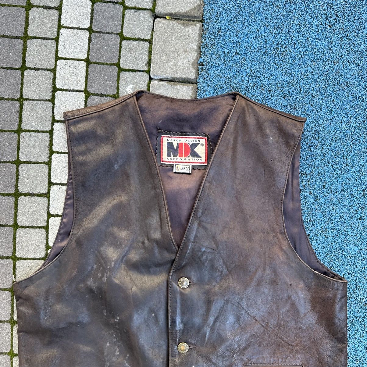 If Six Was Nine × Japanese Brand × Leather Vintage Japanese Style Leather Vest Moto Hype Distressed Size US L / EU 52-54 / 3 - 5 Thumbnail