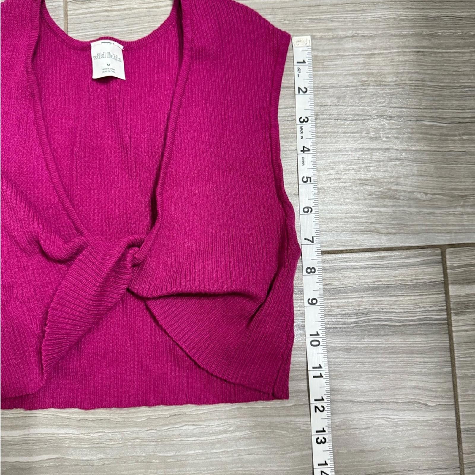 Designer Wild Fable Magenta Knit Crop Vest Sleeveless Tank Top- Sz M Size M / US 6-8 / IT 42-44 - 5 Thumbnail