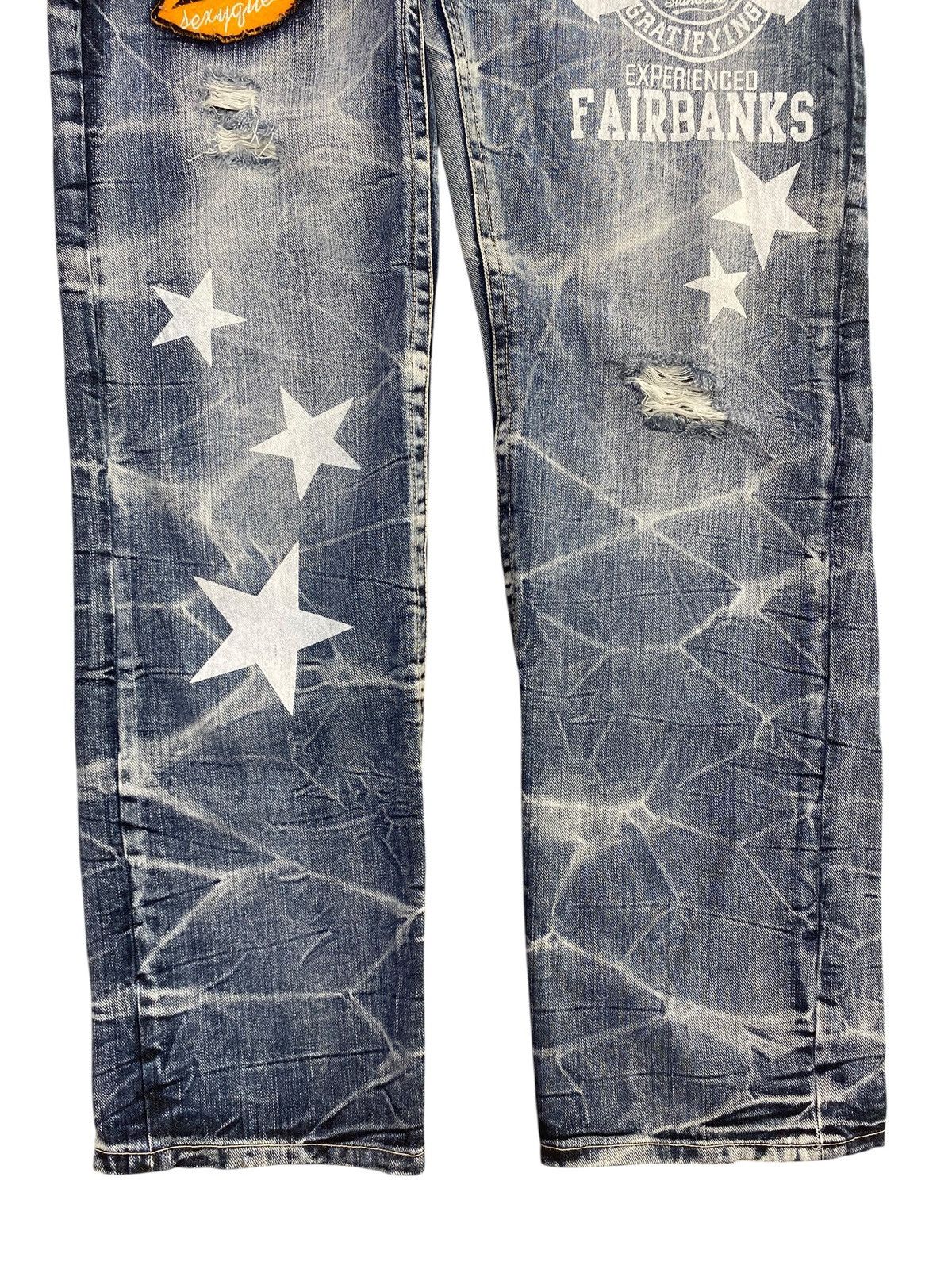 Japanese Brand Japanese Brand Patchwork Star Print Style Distressed Jeans Size US 32 / EU 48 - 9 Thumbnail