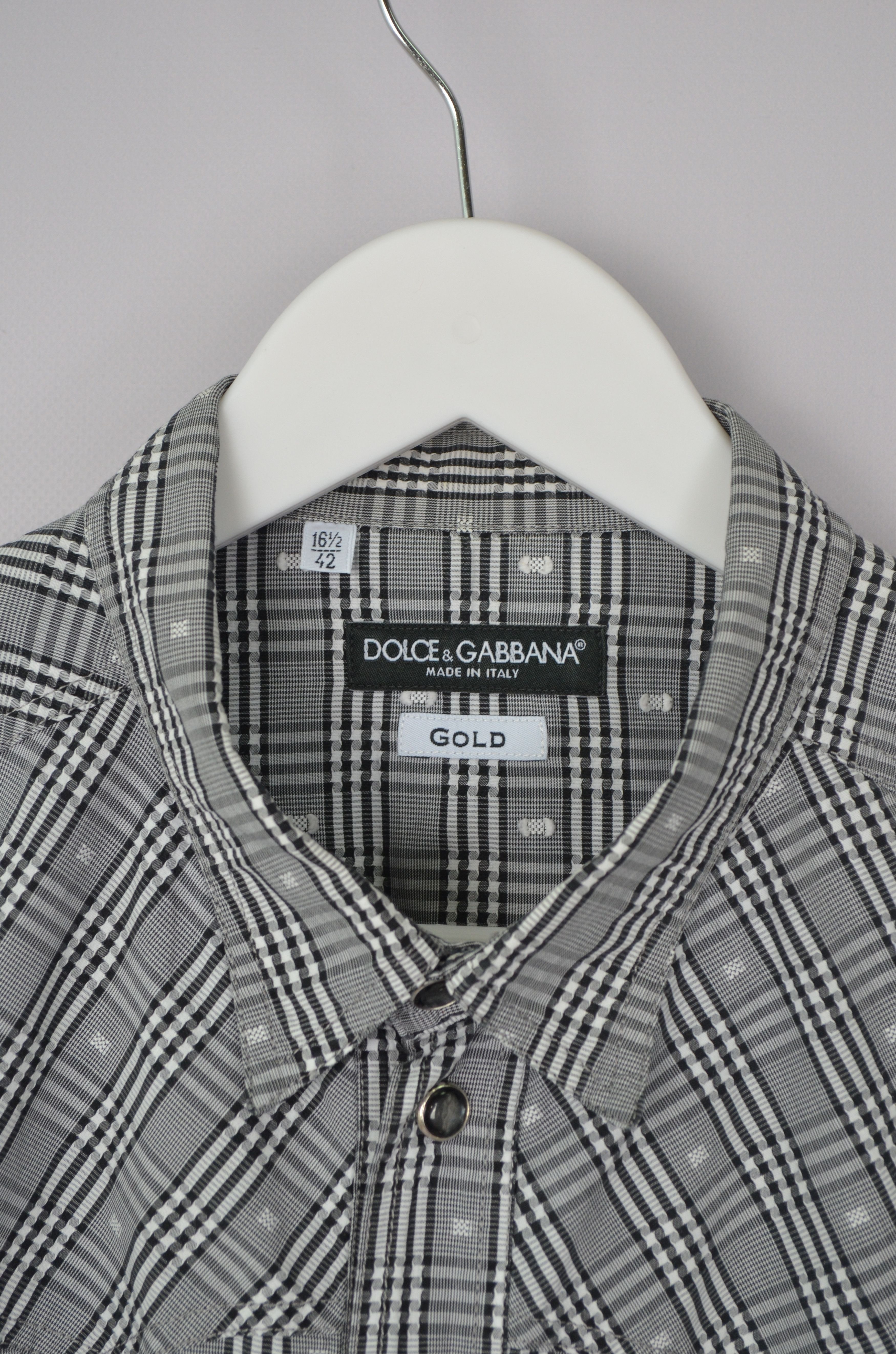 Dolce & Gabbana × Vintage Dolce & Gabbana GOLD Snap Western Check Shirt Runway Size L Size US L / EU 52-54 / 3 - 7 Thumbnail
