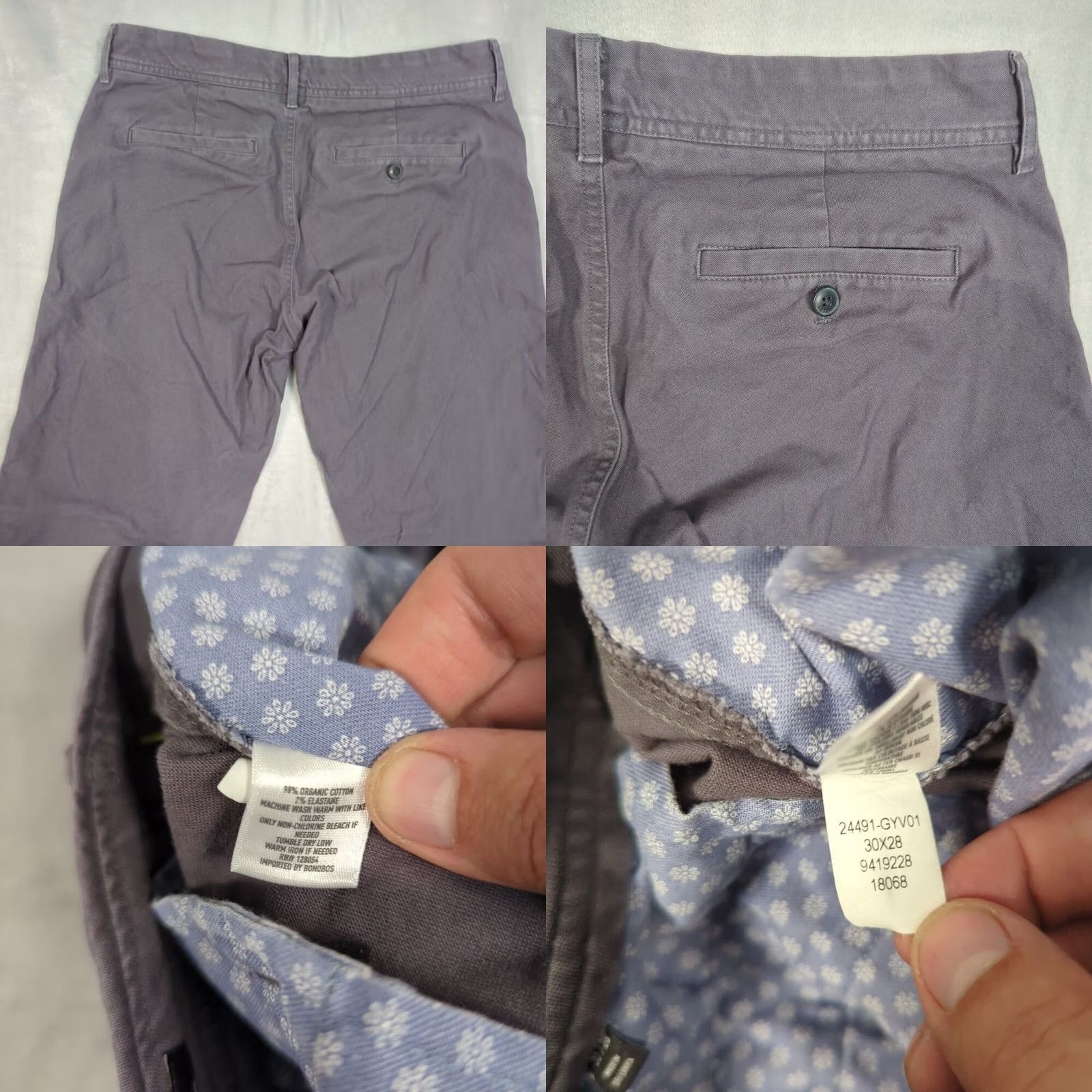 Bonobos Bonobos Chino Pants Mens 30x28 Gray Flat Front Pockets Casual Workwear Pants Size US 30 / EU 46 - 8 Thumbnail