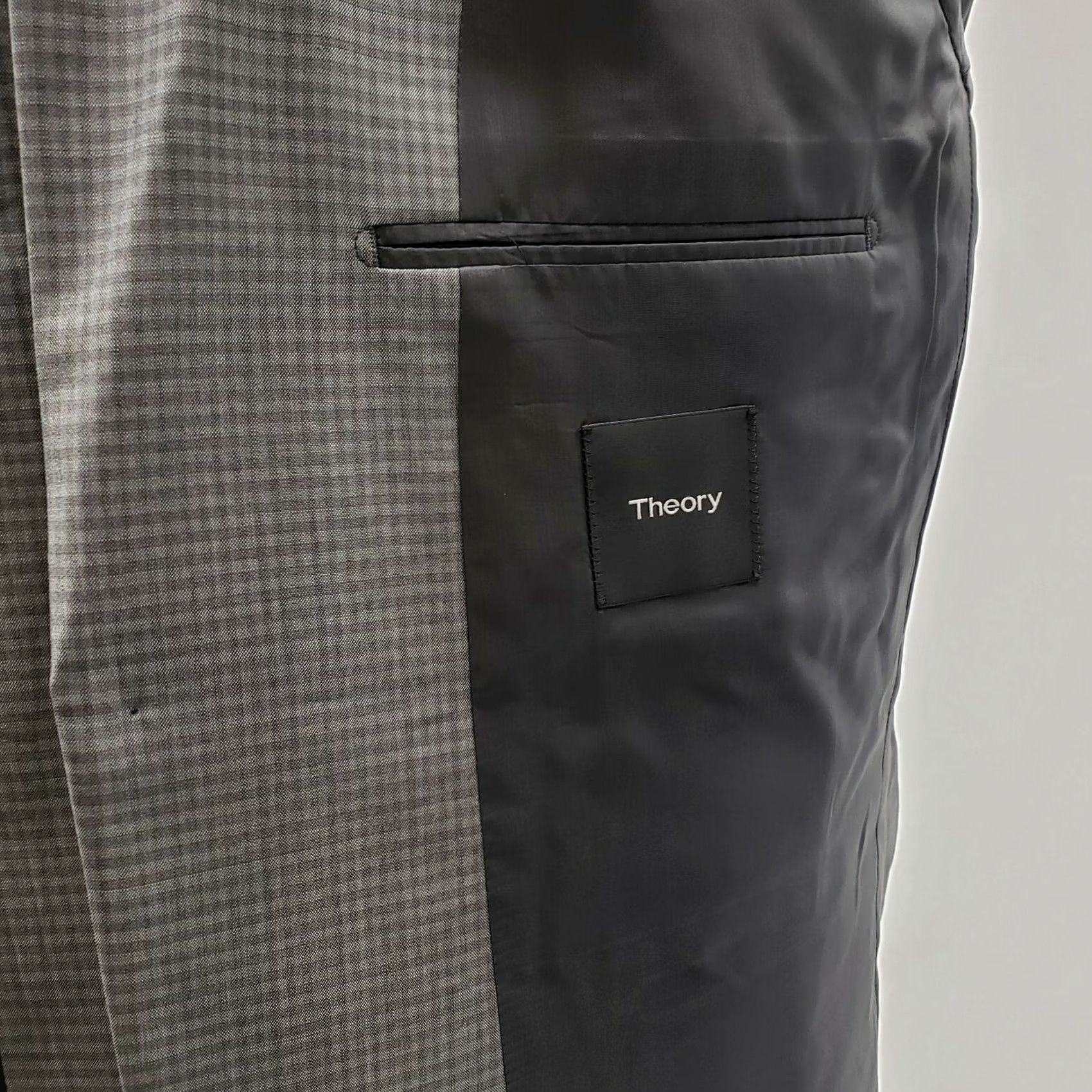 Theory THEORY CHAMBERS TAILORED Button Suit Jacket Blazer NEW Sz 44R GREY/ light grey Wool Check Men Blazer 44R Modern Size 44R - 6 Thumbnail