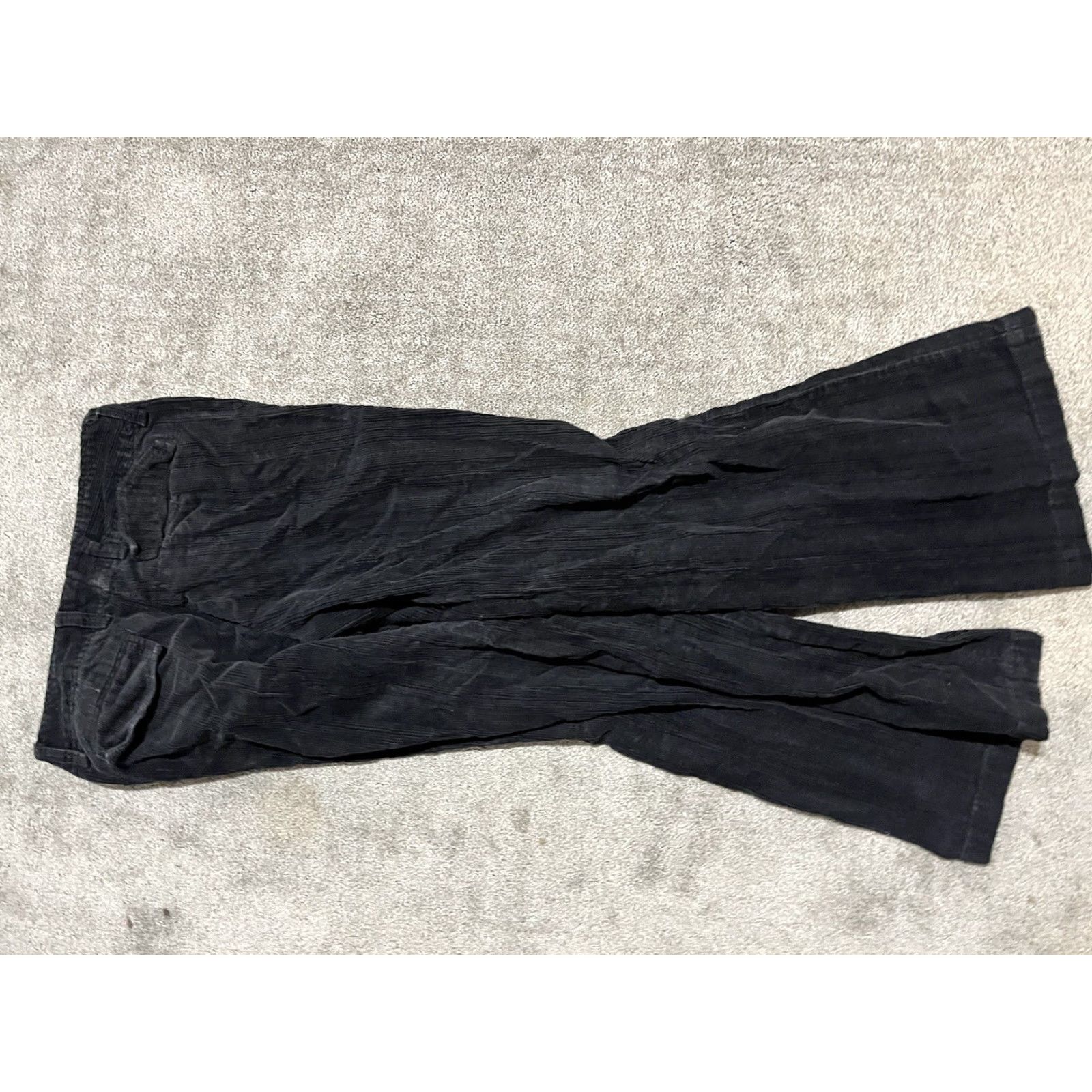 H&M H&M Women's Corduroy Pants - Straight Leg, High Waist, Black, Size 4 Size 27" / US 4 / IT 40 - 3 Thumbnail