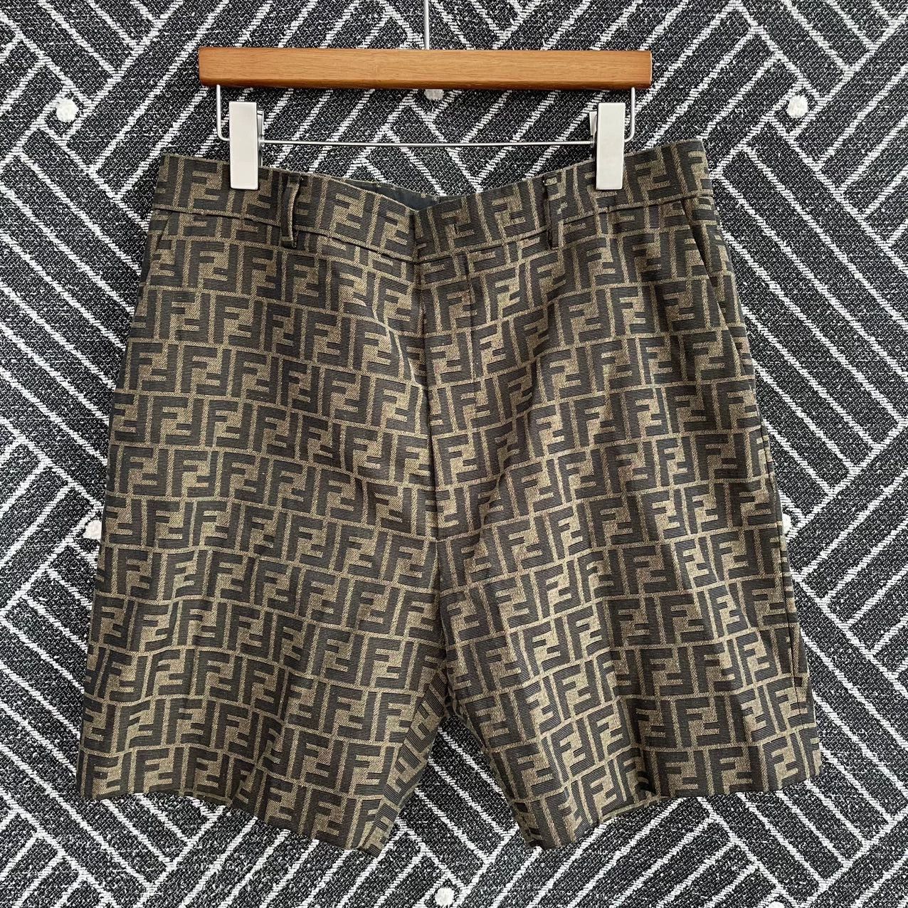 Fendi Brown Patterned Casual Shorts Size 34 Size US 34 / EU 50 - 1 Thumbnail