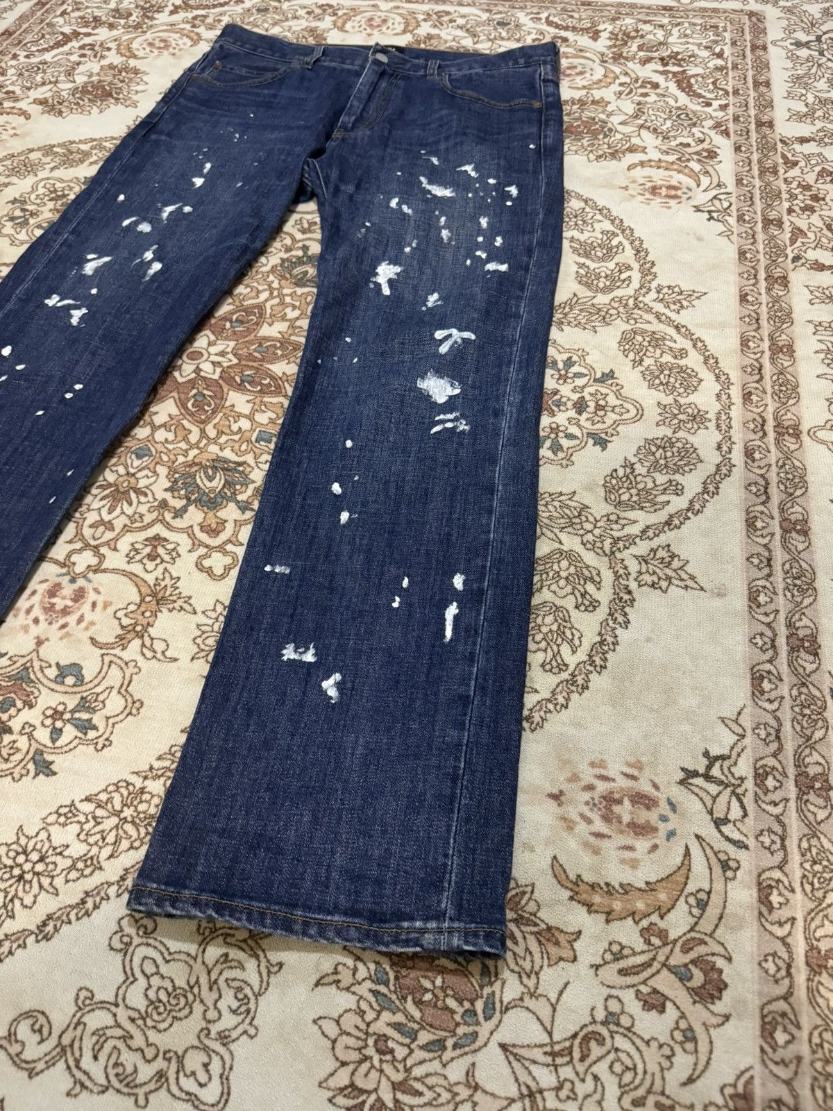Beams Plus × Japanese Brand × Vintage Vintage Beams Paint Splatter Jeans Size US 35 - 3 Thumbnail