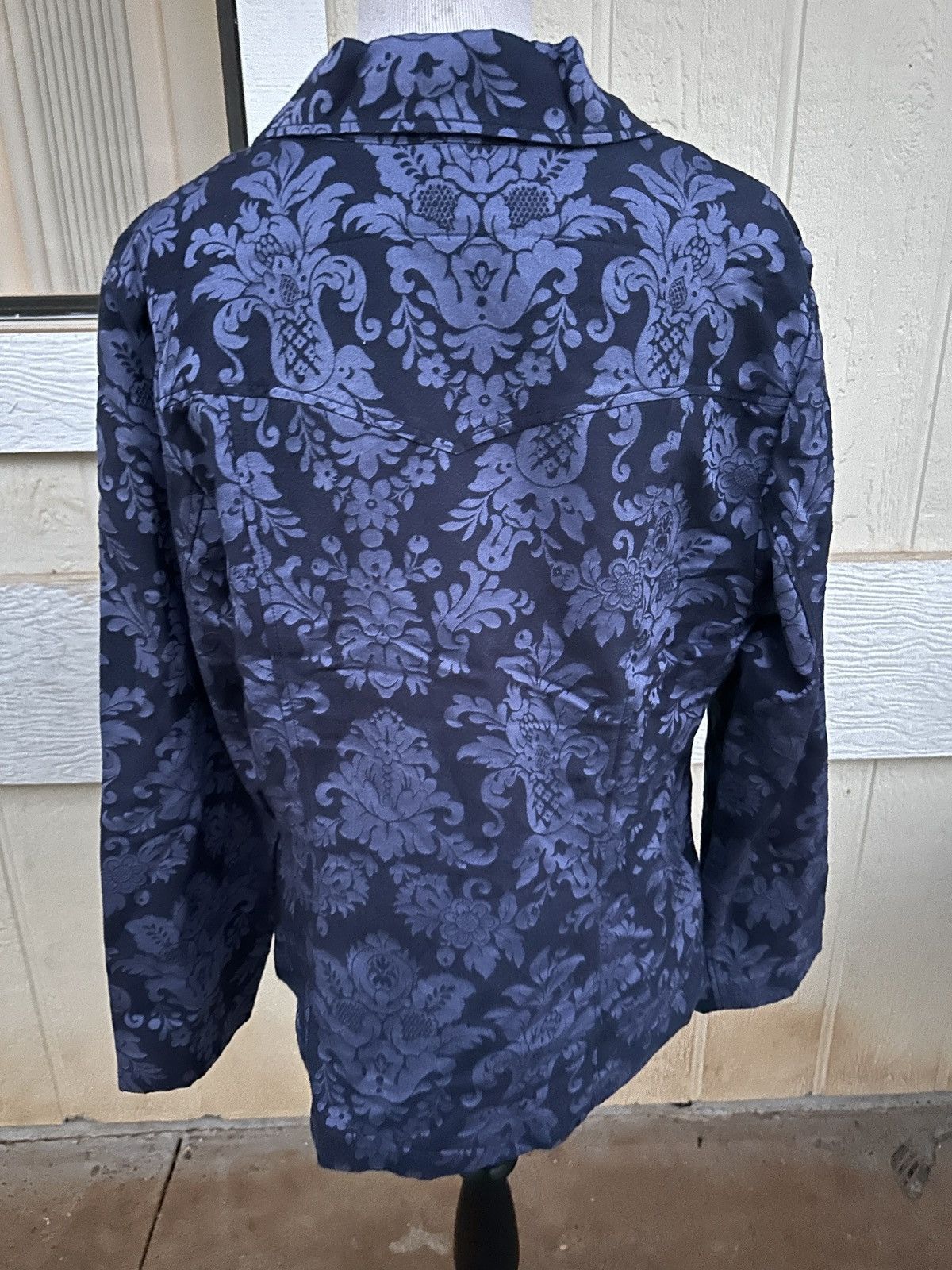 Tommy Bahama New Tommy Bahama Women's 16 Blazer Navy Floral Cotton Silk Size XL / US 12-14 / IT 48-50 - 2 Thumbnail