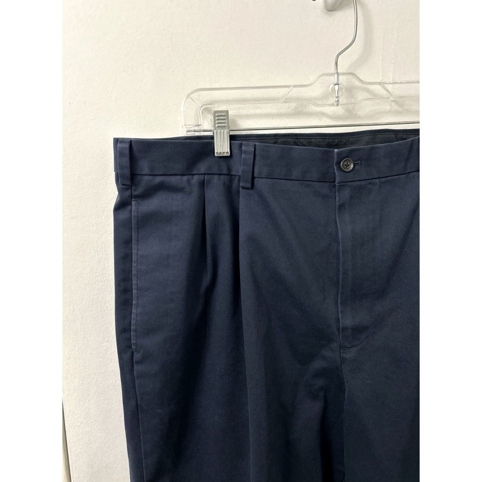 Brooks Brothers Brooks Brothers 346 Advantage Chino Elliot Pants Mens 40x30 Navy Pleated Cuffed Size US 40 / EU 56 - 4 Thumbnail