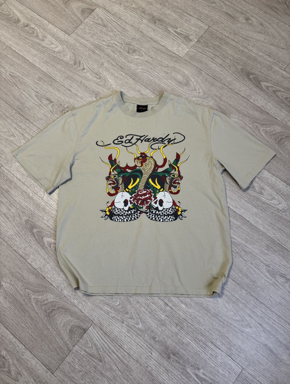 Ed Hardy 🔷Ed Hardy Snake & Skull Fire T-shirt🔷 Size US L / EU 52-54 / 3 - 1 Thumbnail