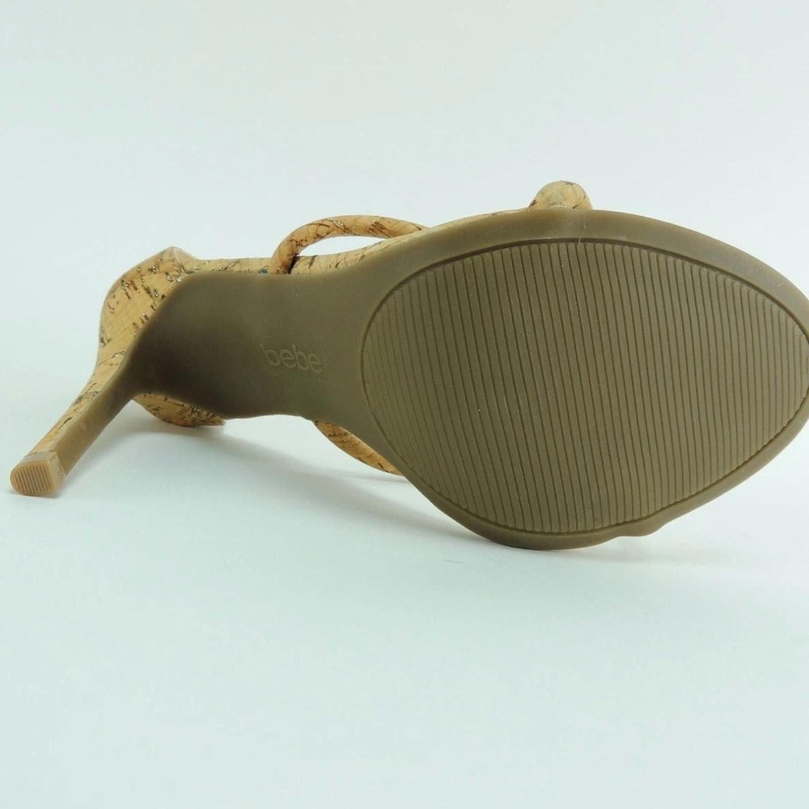 Bebe Bebe Berdine G Tan Gold Cork Women's Sandals Size 8.5 Size US 8.5 / IT 38.5 - 6 Thumbnail
