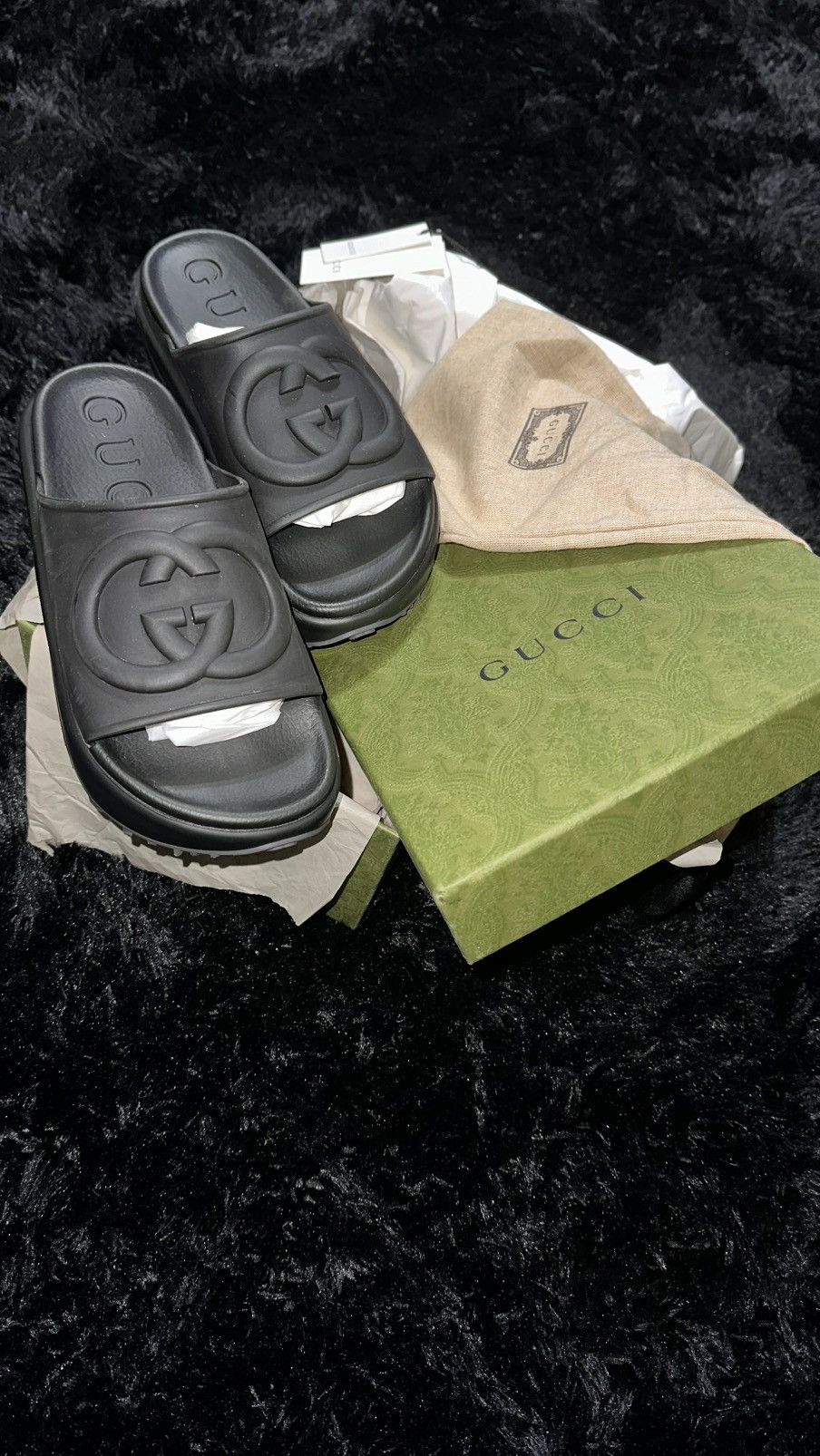 Gucci Gucci Sandal 'Interlocking G - Black' Gucci Sandal Size US 7 / IT 37 - 5 Thumbnail