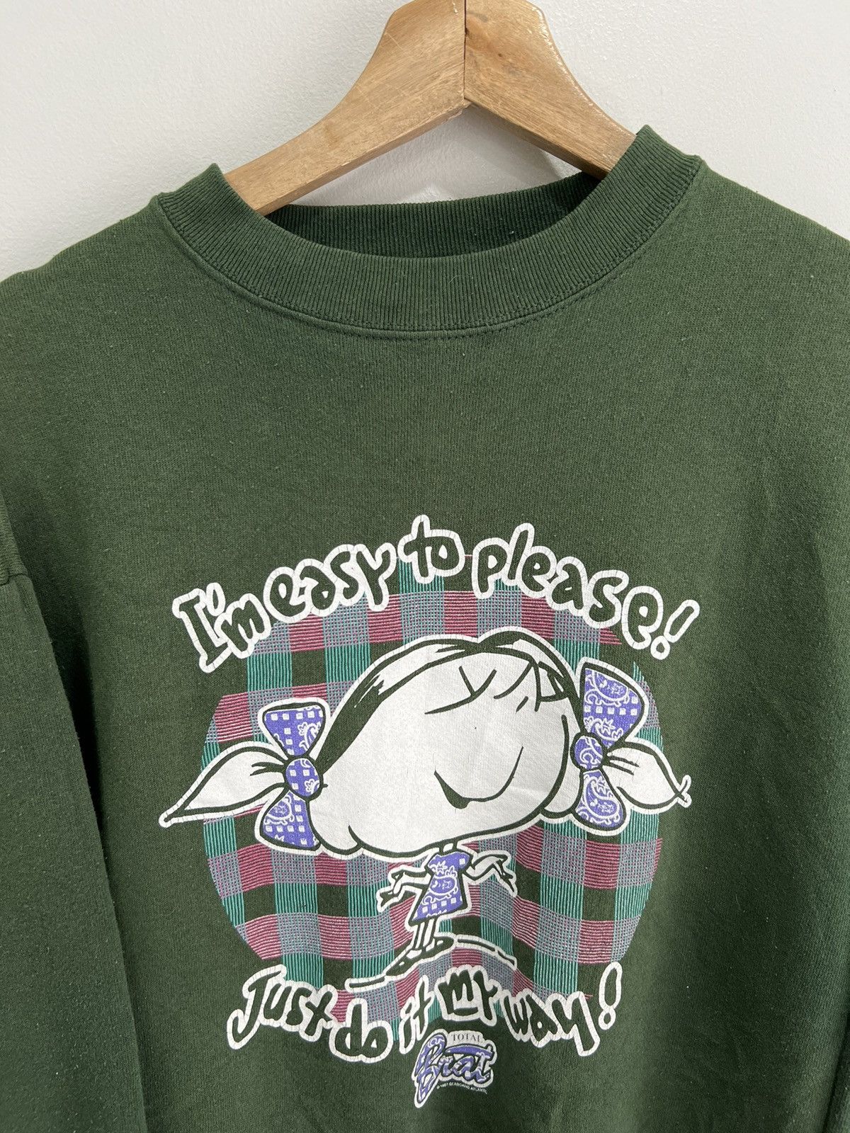 Vintage Vintage Easy To Please Do It My Way Sweater Spoiled green Size US L / EU 52-54 / 3 - 2 Thumbnail