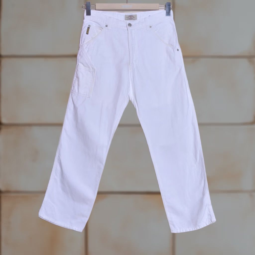 Vintage Armani Jeans White Linen Blend Carpenter Jeans IT46 W30 Mens Regular 30 White Linen Blend Carpenter Jeans Size US 30 / EU 46 - 1 Thumbnail