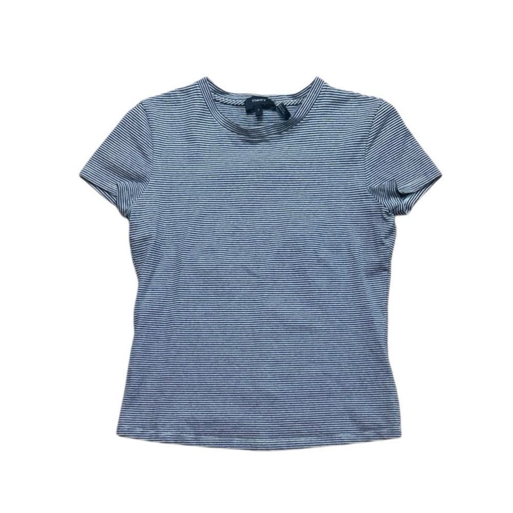 Theory Theory Women's Striped Fitted T-shirt In Black White petite Size S / US 4 / IT 40 - 2 Thumbnail