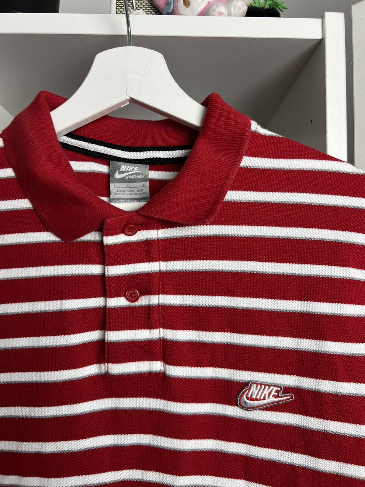 Nike × Vintage Vintage Y2K Nike striped polo t-shirt L casual skate 90s 00s Size US L / EU 52-54 / 3 - 4 Thumbnail