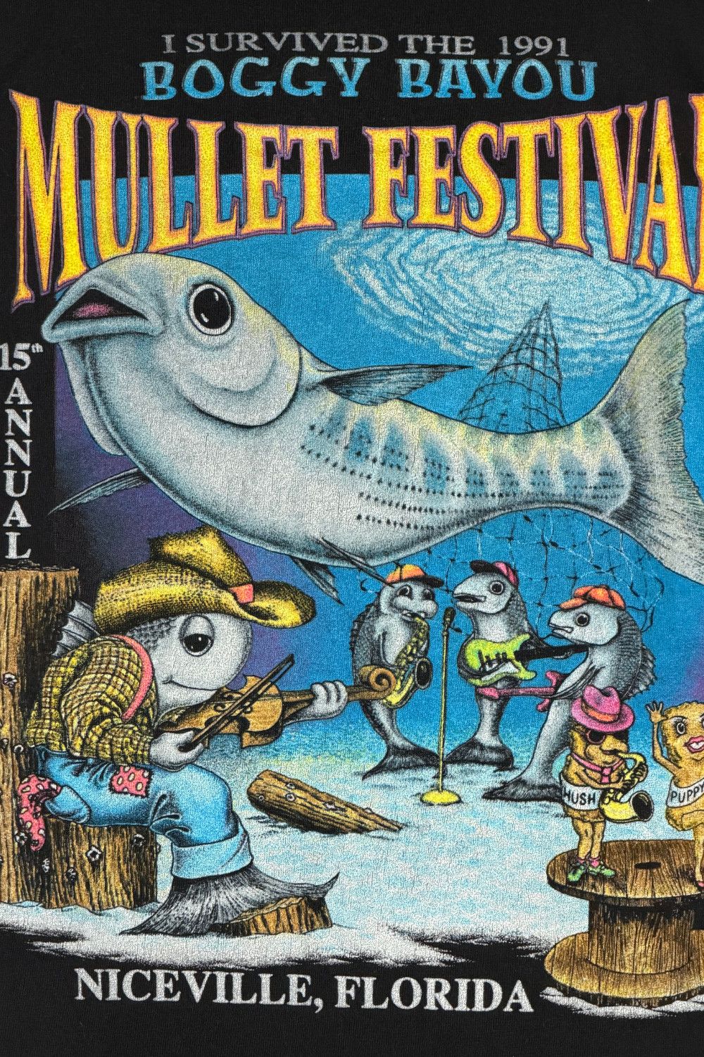 Vintage Vintage 1991 Boggy Bayou Mullet Festival Graphic Oneita Size US L / EU 52-54 / 3 - 5 Thumbnail