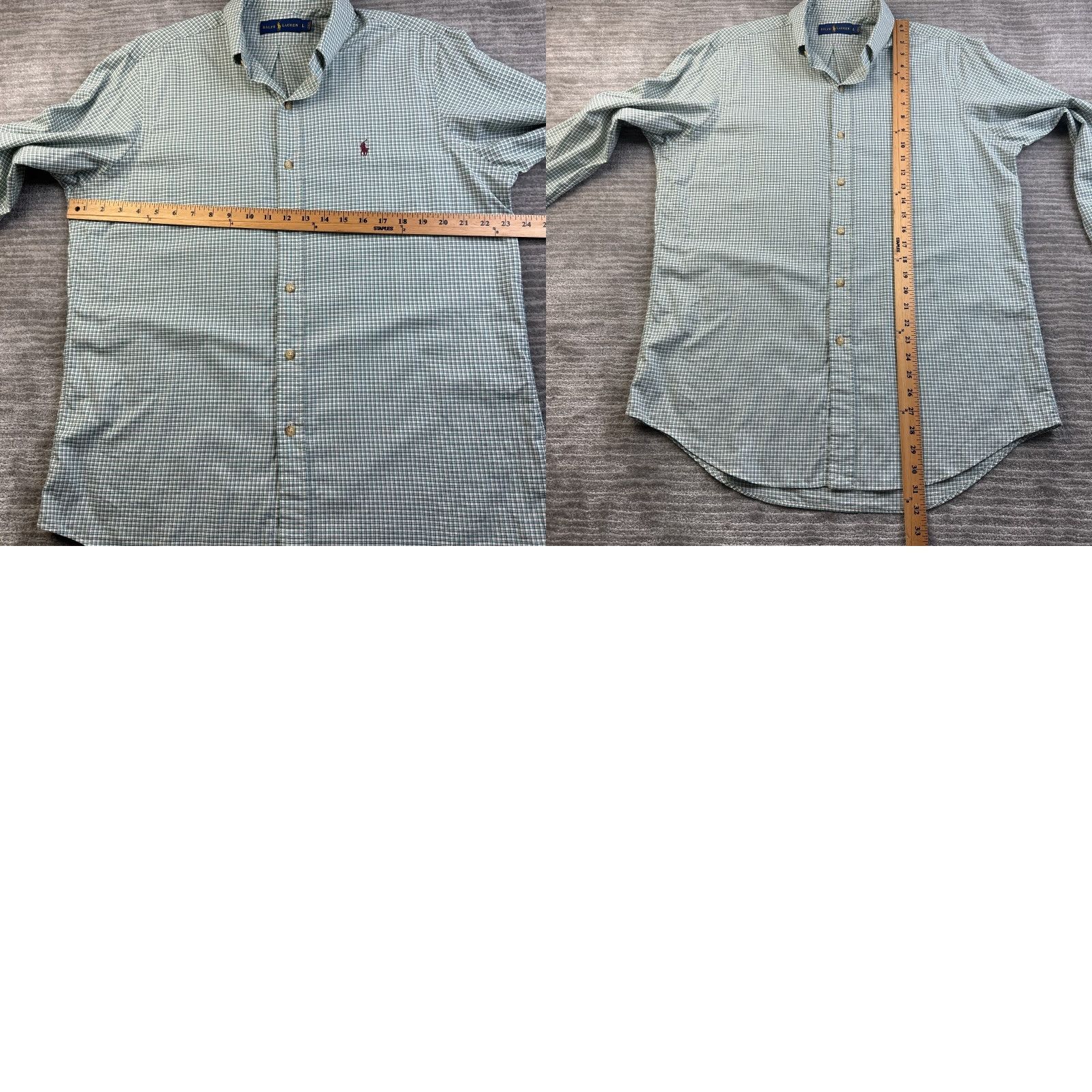 Ralph Lauren Ralph Lauren Shirt Mens Large Green Plaid Button-Up Polo Pony Logo Embroidered Button-Down Collar Size US L / EU 52-54 / 3 - 8 Thumbnail