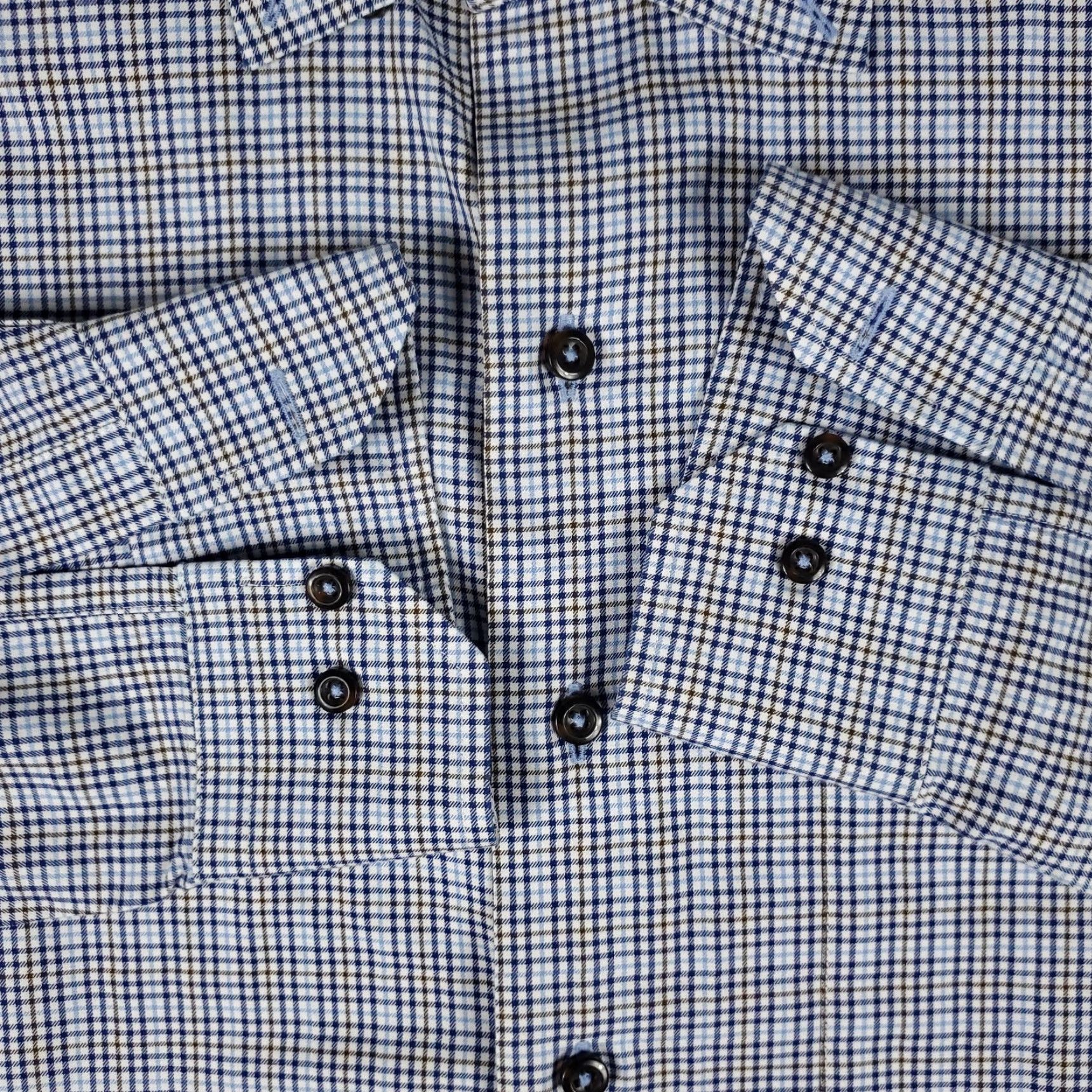 David Donahue David Donahue Shirt Mens XL Blue Plaid Button-Up Long Sleeve Casual Modern Preppy Size US XL / EU 56 / 4 - 3 Thumbnail