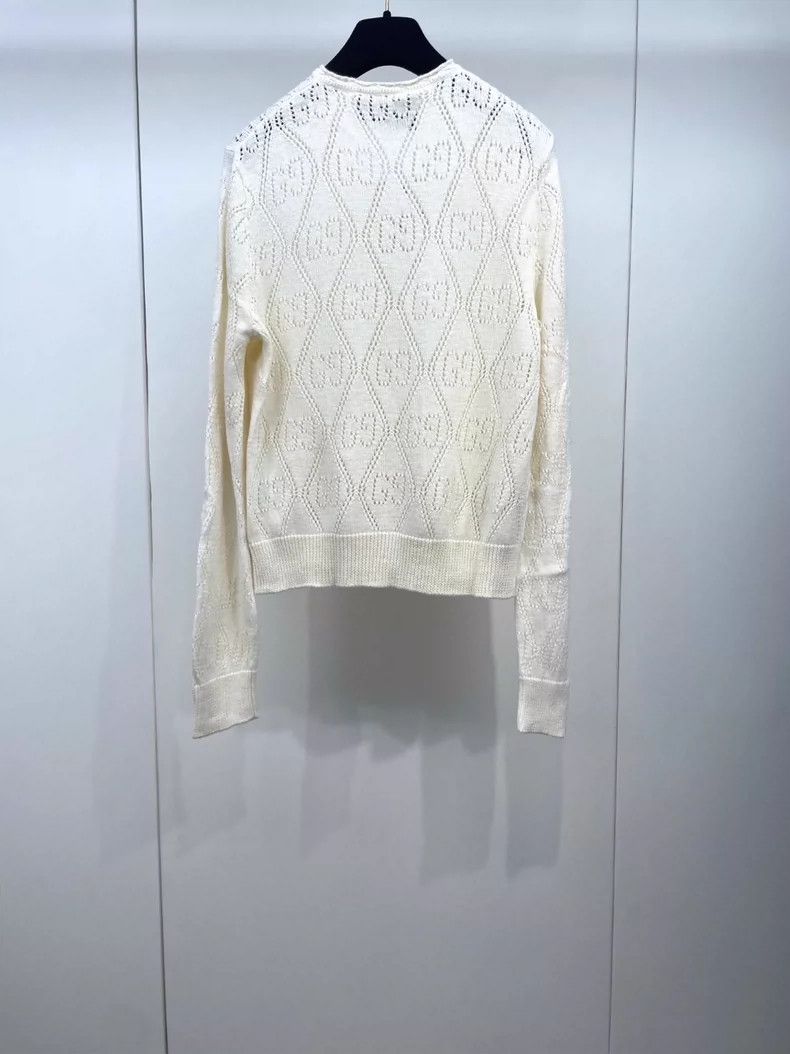 Gucci Gucci Knitted hollow jacquard double G wool cardigan jacket Size M / US 6-8 / IT 42-44 - 2 Thumbnail