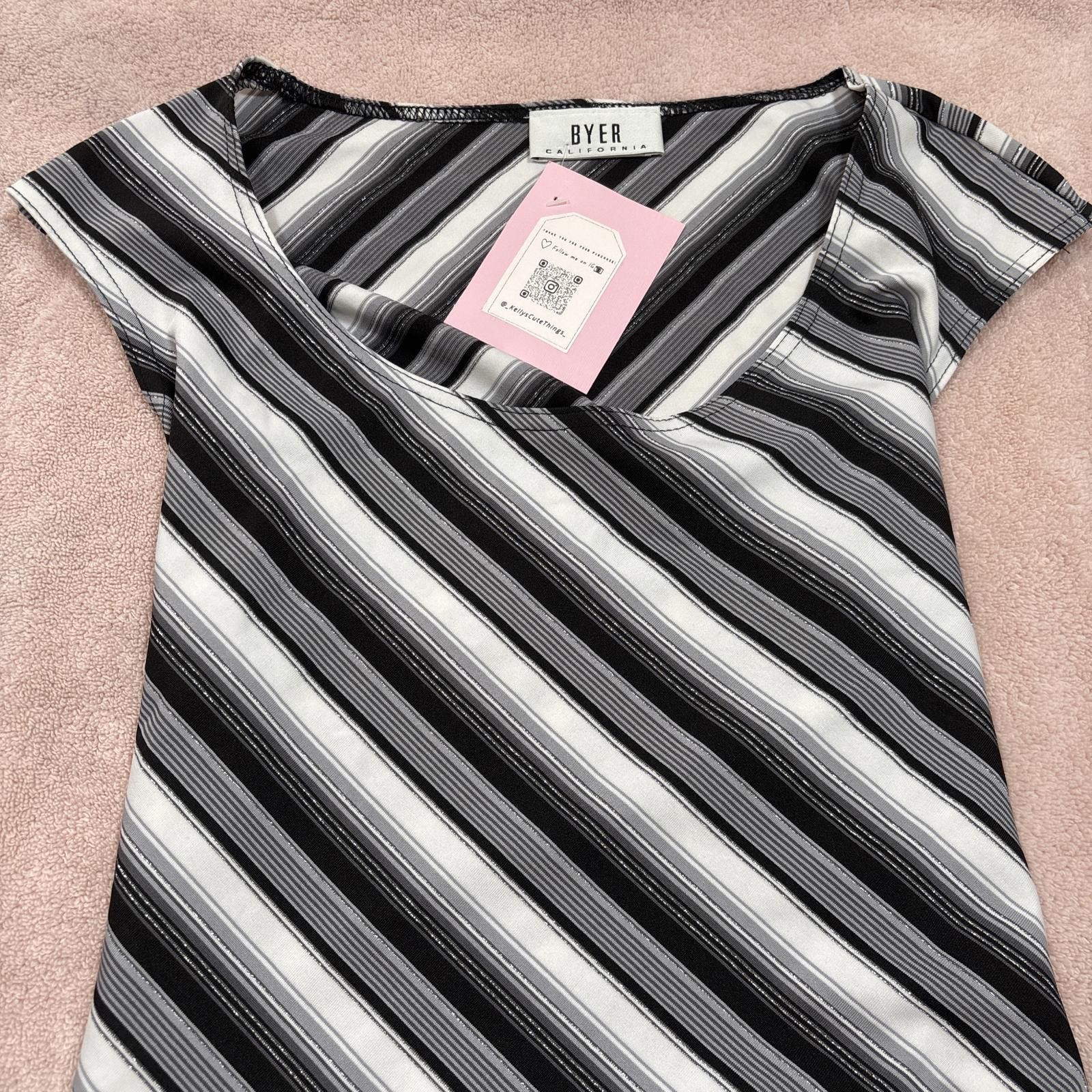 Other y2k grunge striped shimmery blouse top Size L / US 10 / IT 46 - 3 Thumbnail