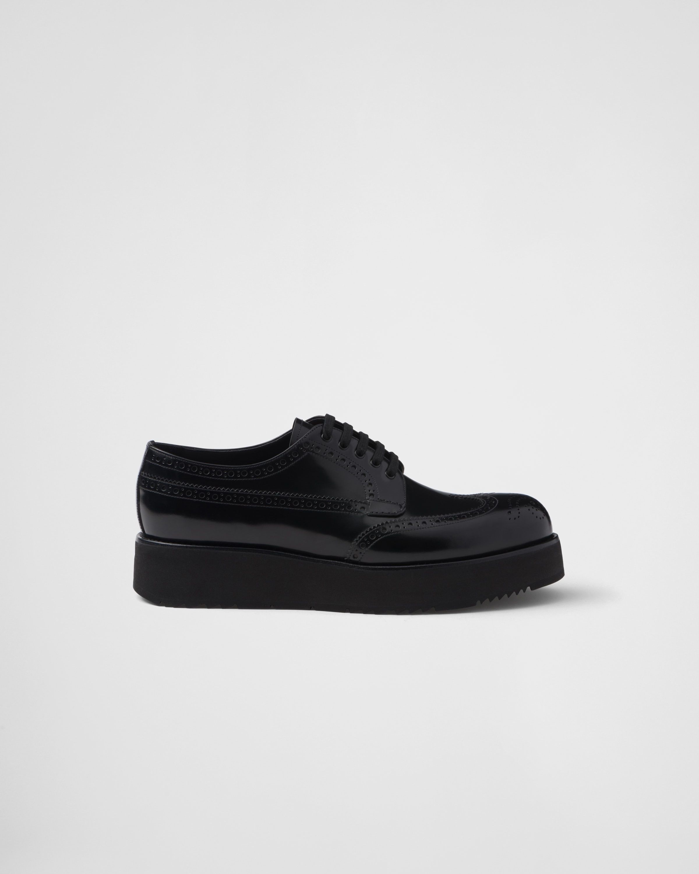 Prada o1la1rc1a0925 Brushed Leather Derby Brogues in Black Size US 9 / EU 42 - 2 Thumbnail