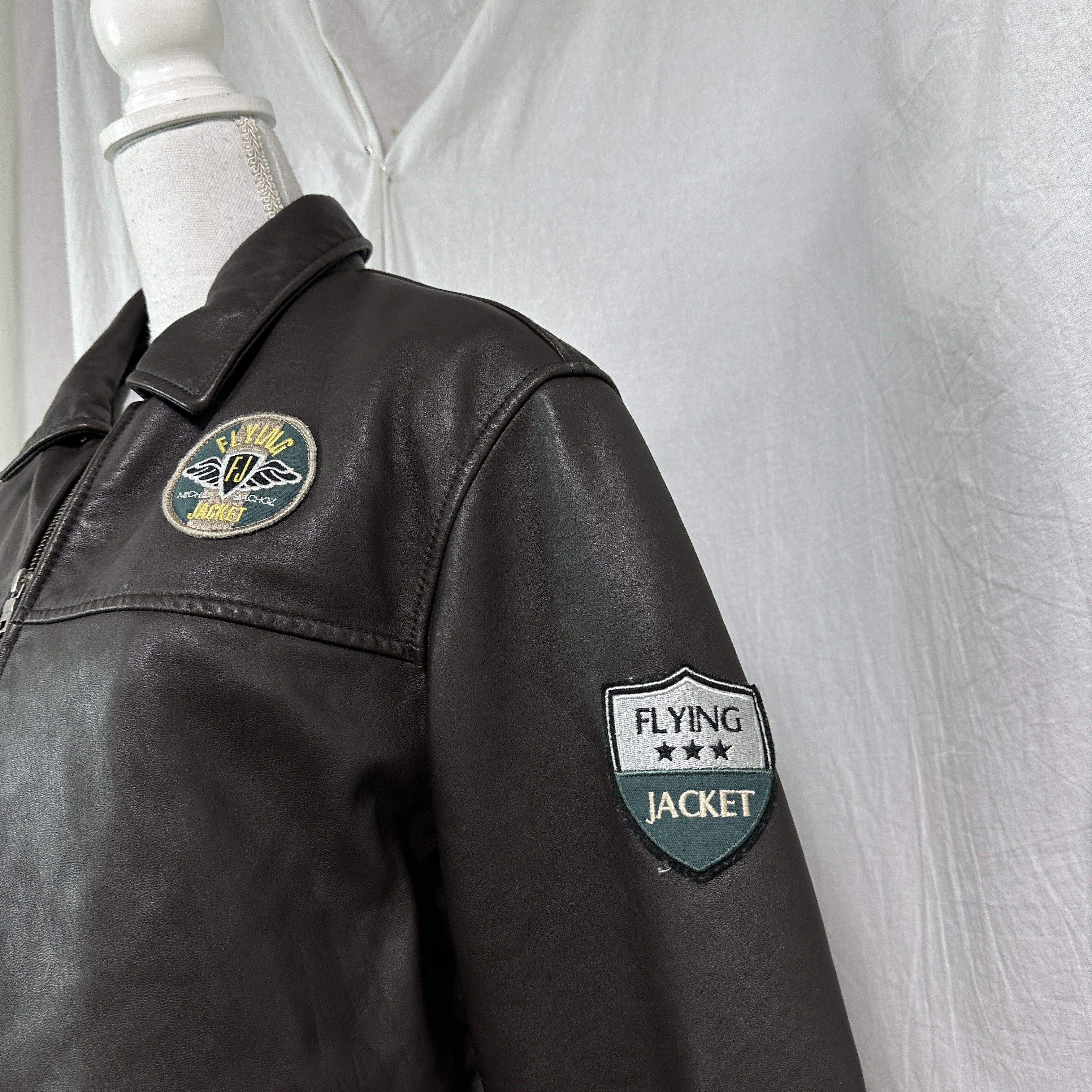 Vintage Vintage Leather Biker Moto Pilot Bomber Jacket 00s Size US L / EU 52-54 / 3 - 7 Thumbnail