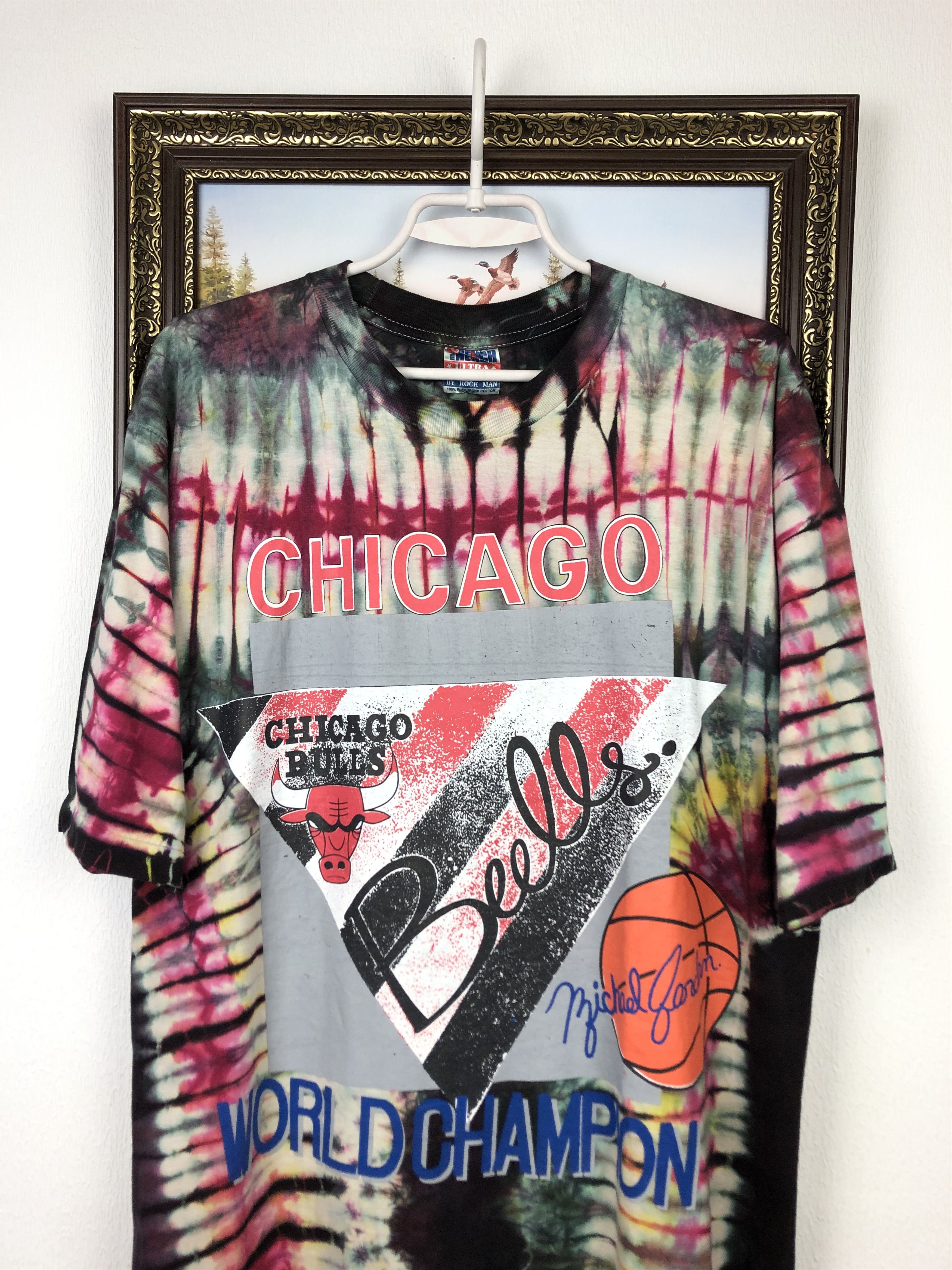 NBA Vintage Chicago Bulls NBA Jordan Shirt Over Print Jersey Tee Size US L / EU 52-54 / 3 - 2 Thumbnail
