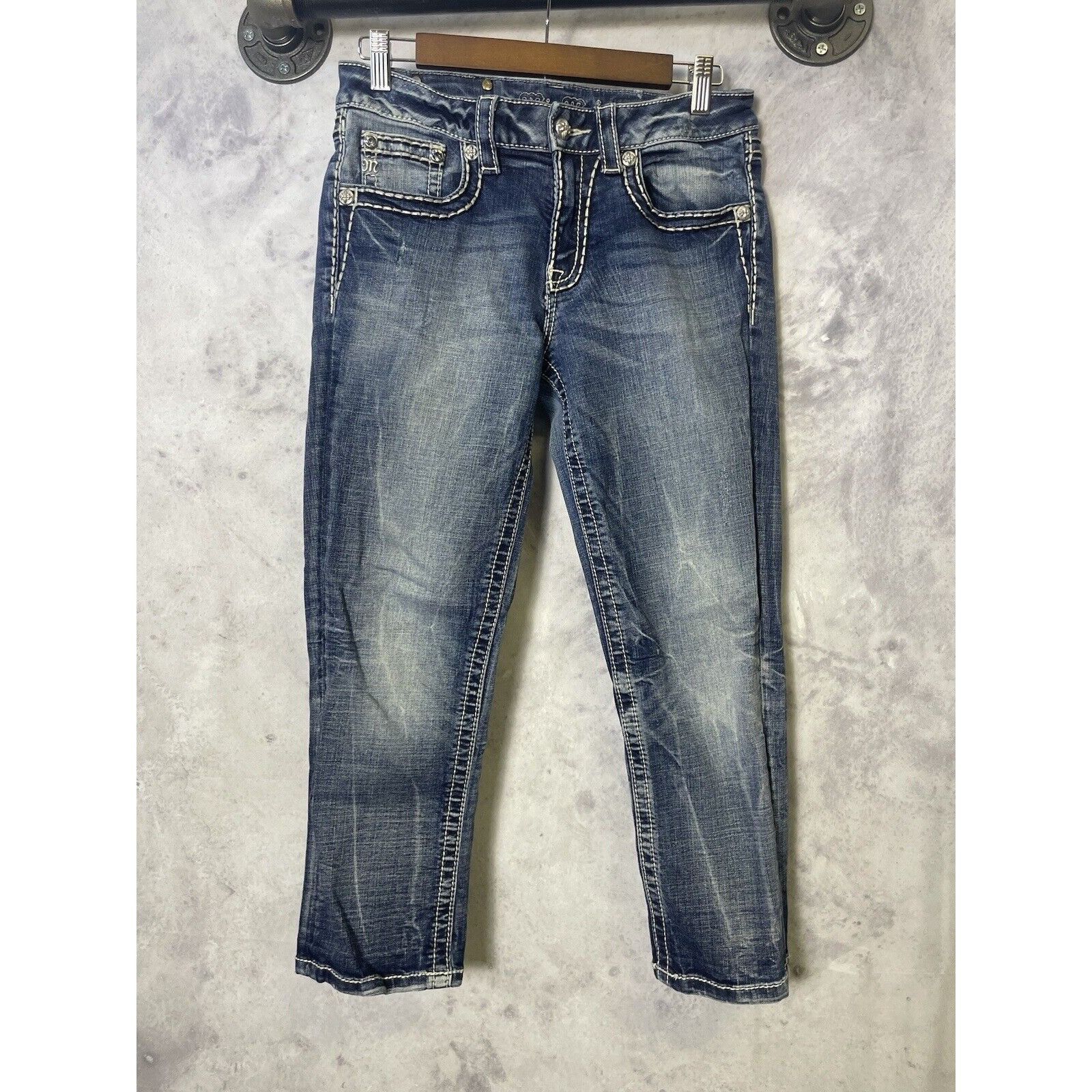 Miss Me Miss Me Jeans Womens 25 Boyfriend Capri JB501P80 Faded Denim Size 28" / US 6 / IT 42 - 1 Thumbnail