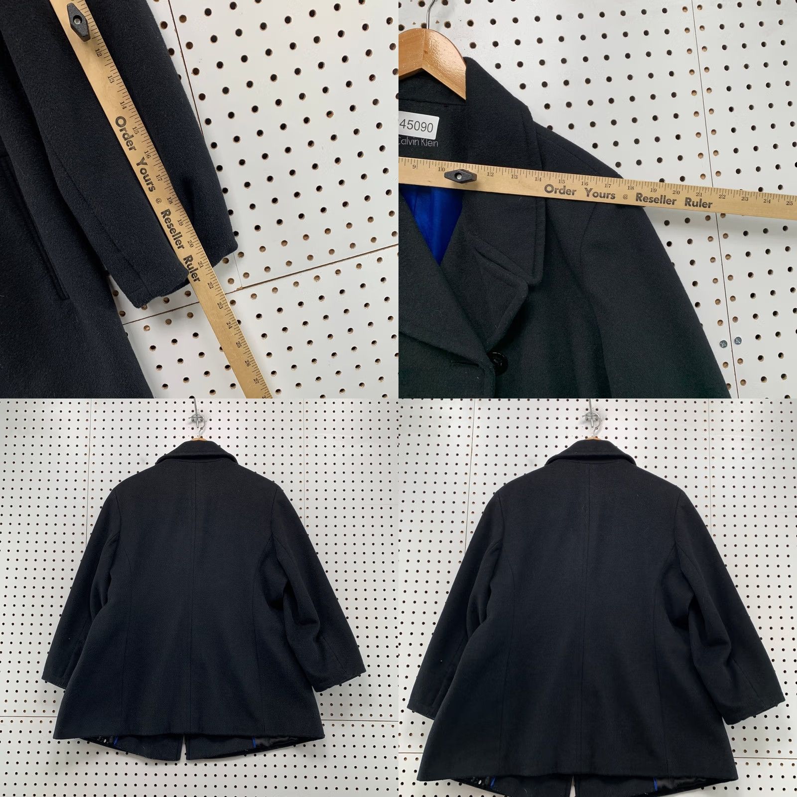 Calvin Klein Calvin Klein Wool Cashmere Coat Womens XL Black Double Breasted Peacoat Coat Size XL / US 12-14 / IT 48-50 - 9 Thumbnail