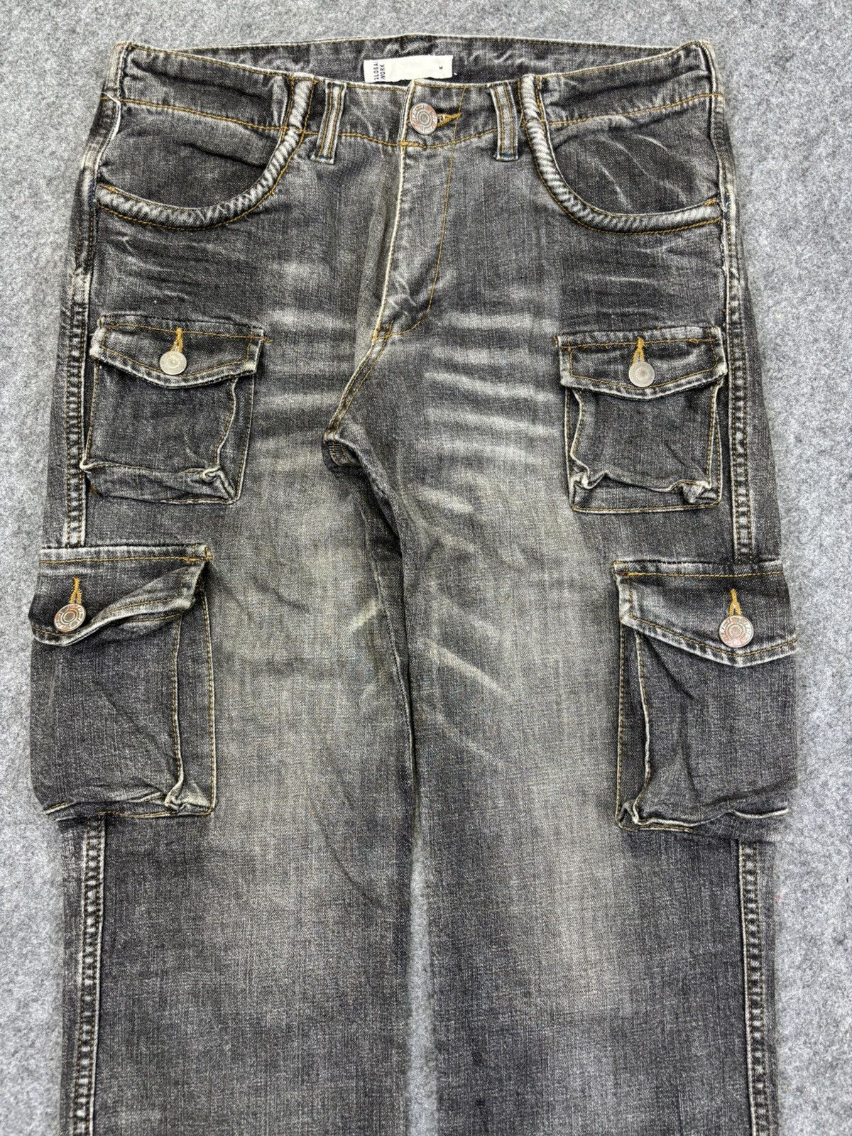 Japanese Brand 💥Multipockets💥GLOBAL WORK 3D 8 Pockets Cargo Jeans F989 Size US 31 - 3 Thumbnail
